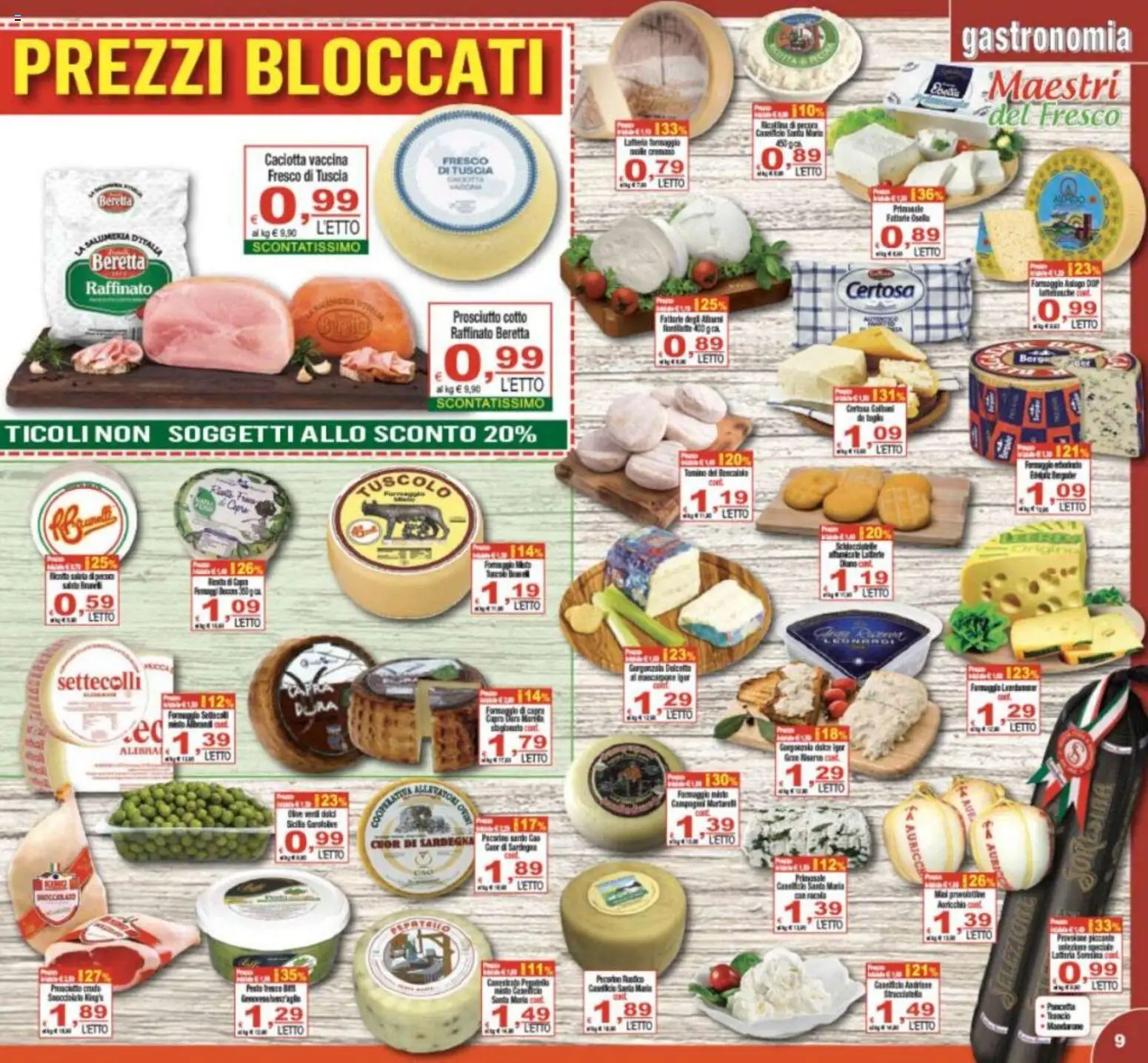 Volantino CTS del 17.03.2026 | Pagina: 9 | Prodotti: Prosciutto Cotto, Formaggio, Prosciutto, Letto