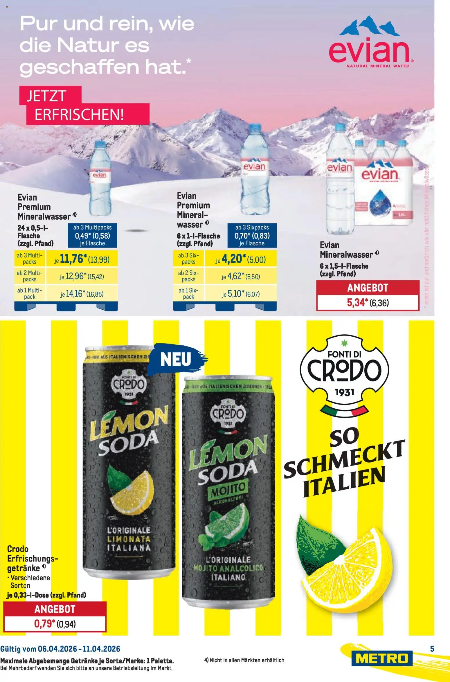 Metro Starke Marken – gültig ab 06.04.2026 | Seite: 5 | Produkte: Mineralwasser, Wasser