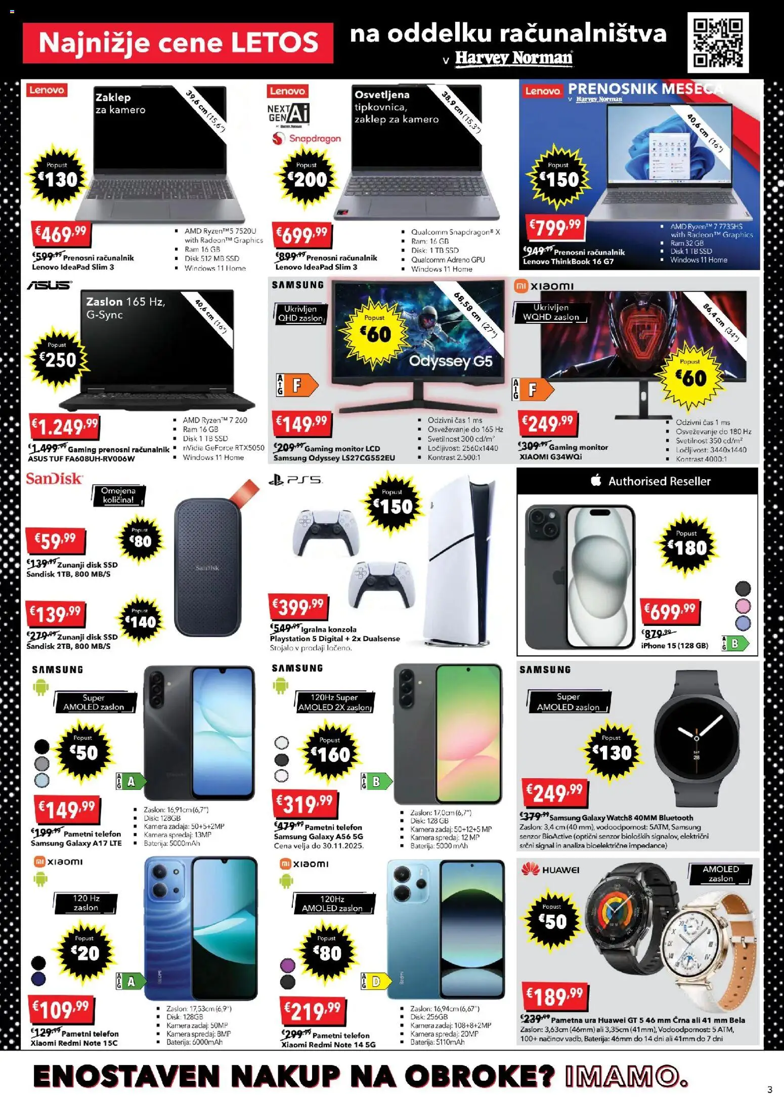 Novi Harvey Norman katalog ponudbe – veljaven od 26.11.2025 | Stran: 3 | Izdelki: Pametni telefon, Ura, Racunalnik, Playstation