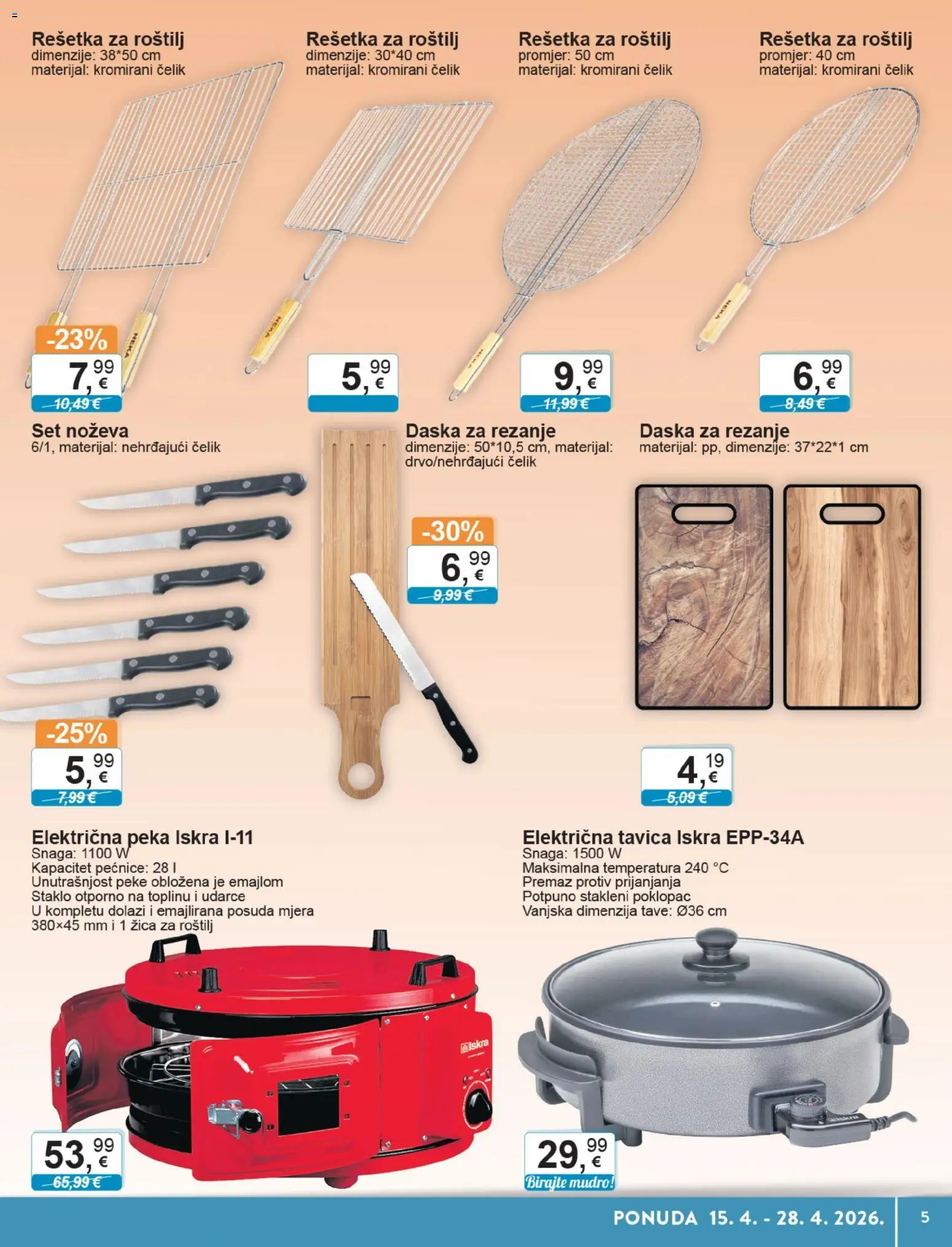 KTC katalog | vrijedi od 15.04.2026 | Stranica: 5 | Proizvodi: Roštilj, Daska za rezanje