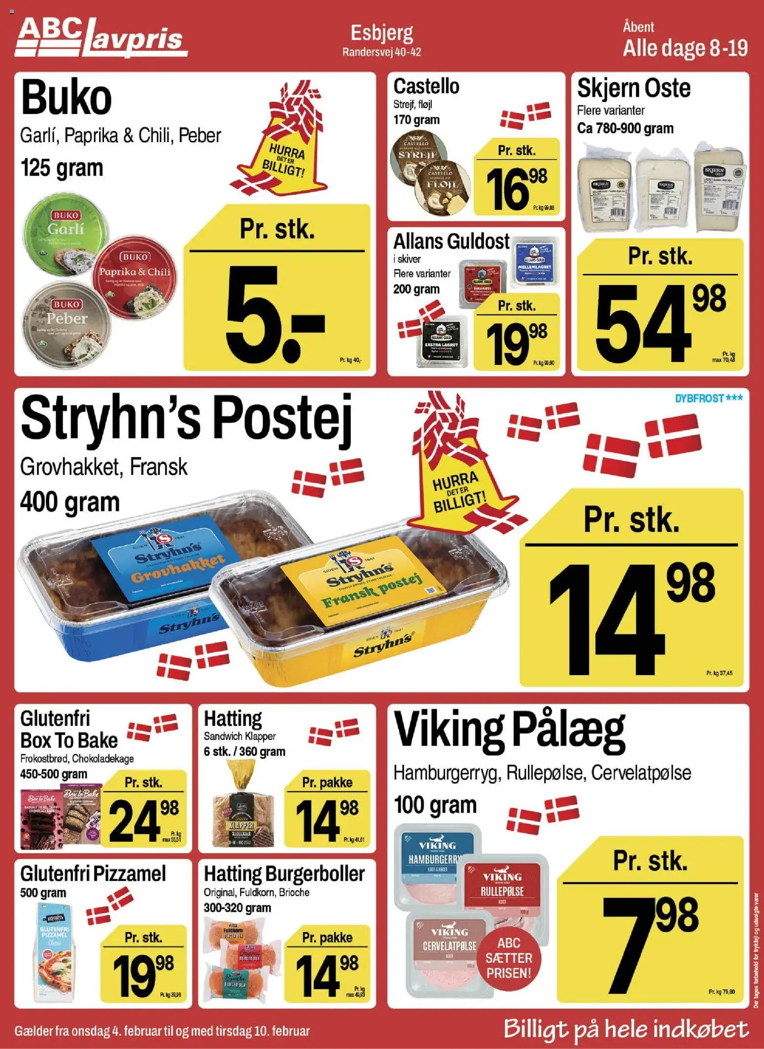 Abc Lavpris tilbudsavis – gyldig fra 04.02.2026 | Side: 8 | Produkter: Pålæg, Peber, Burgerboller, Paprika