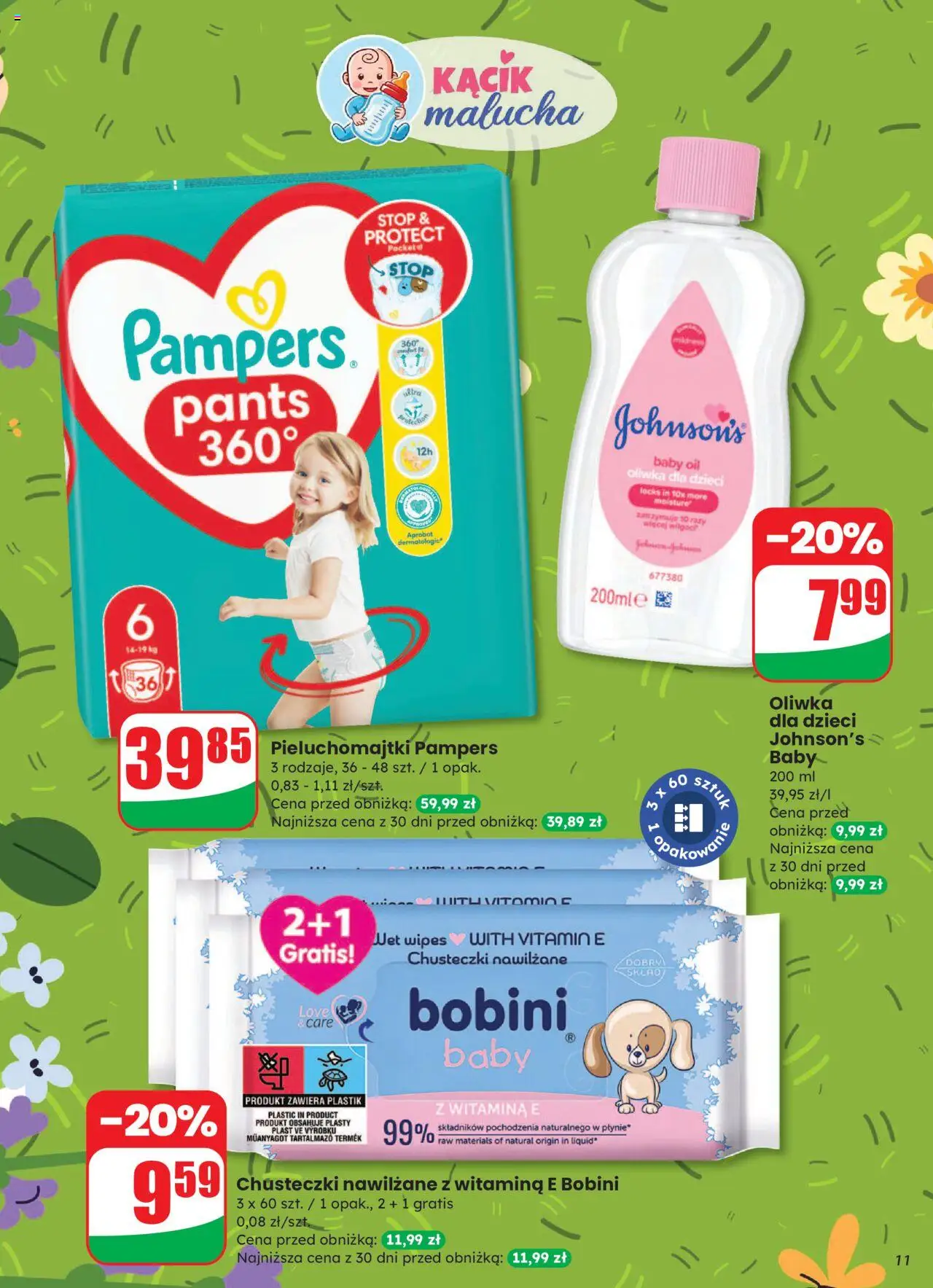 Dino Gazetka od 27.08.2025 | Strona: 11 | Produkty: Pampers, Pieluchomajtki