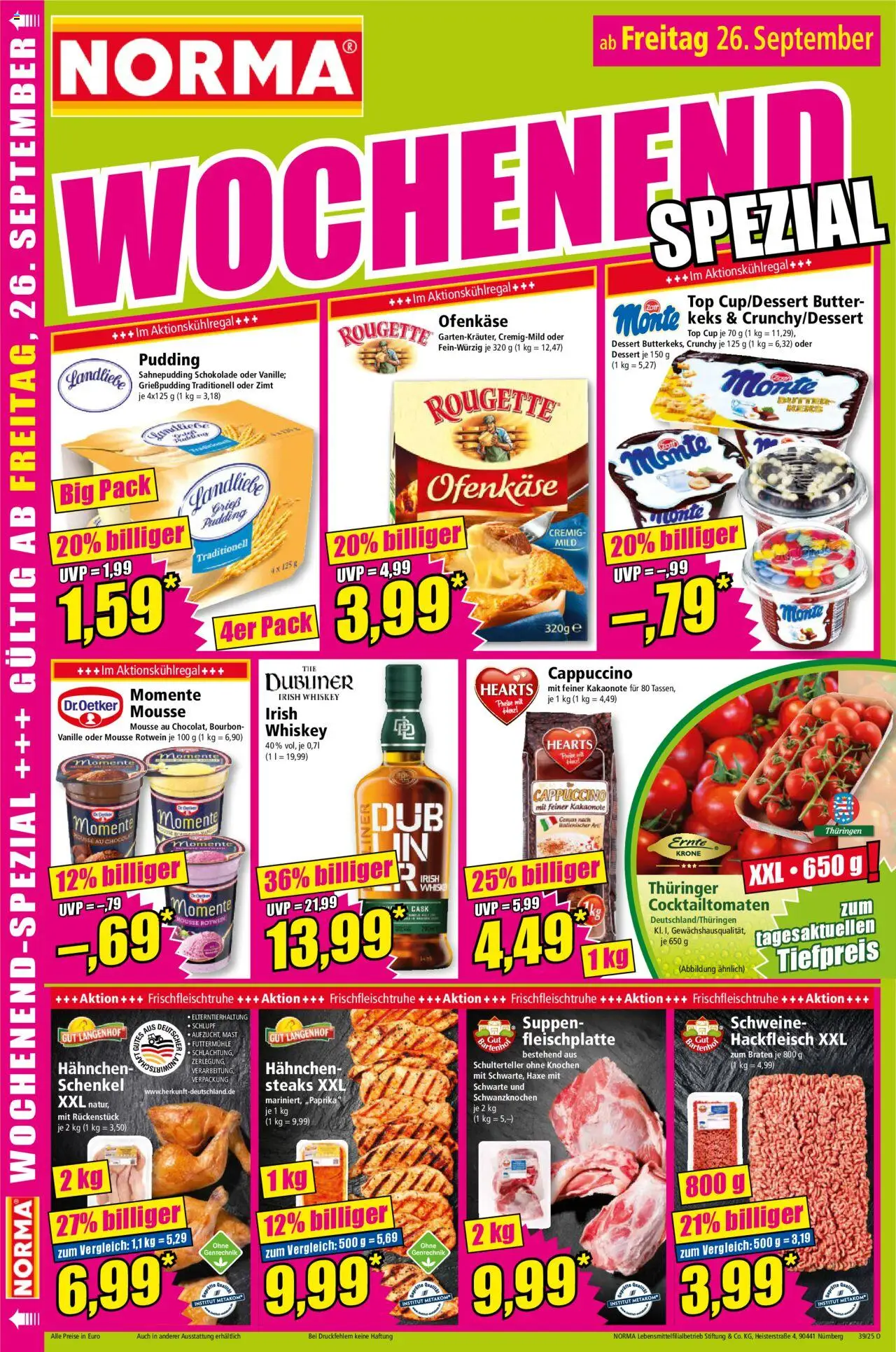 Norma Prospekt 	 – gültig ab 22.09.2025 | Seite: 17 | Produkte: Top, Rougette ofenkase, Bourbon, Hackfleisch