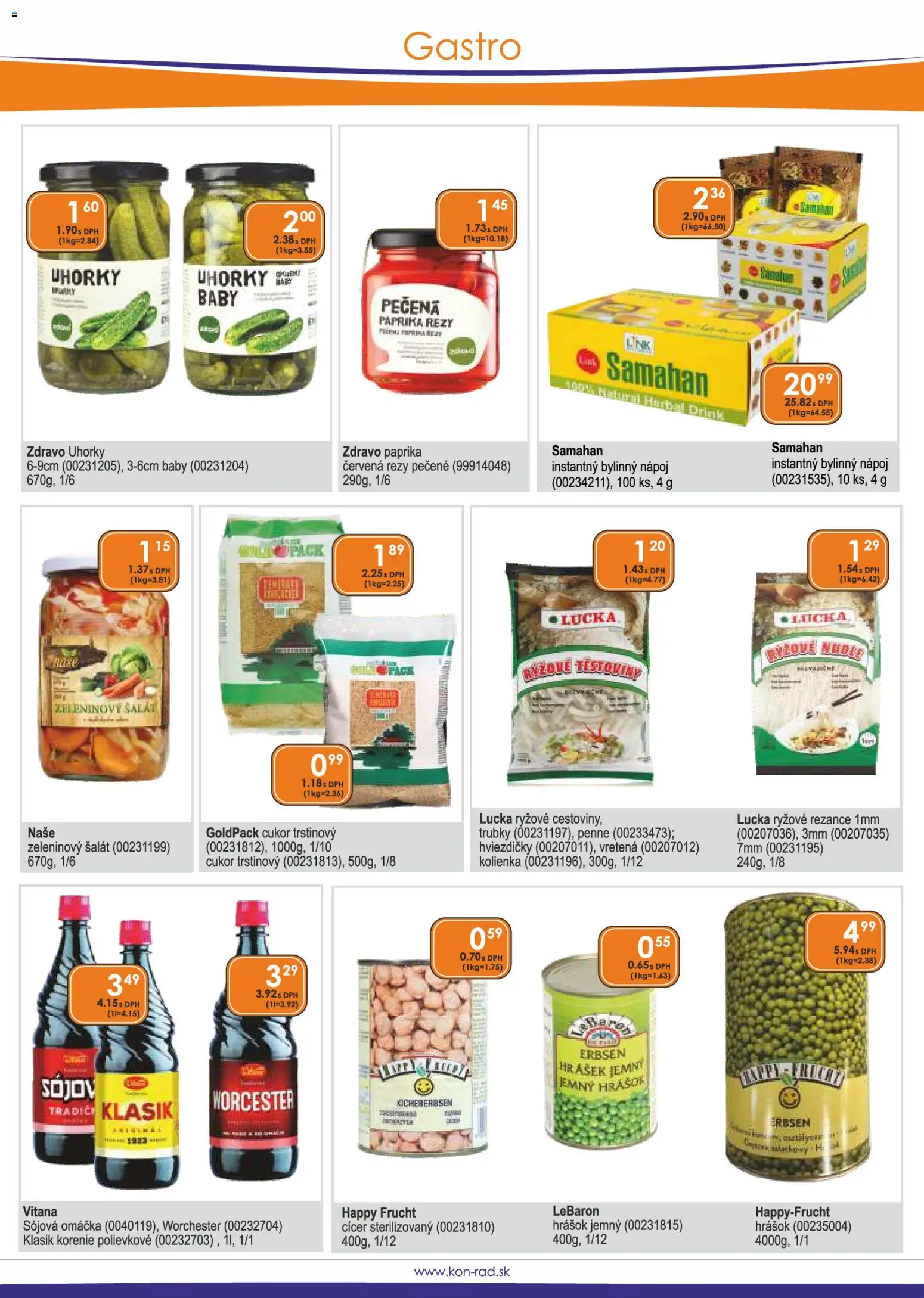 Nové KON - RAD akcie – leták je platný od 08.01.2026 | Strana: 26 | Produkty: Hrášok, Lucka, Rezance, Korenie