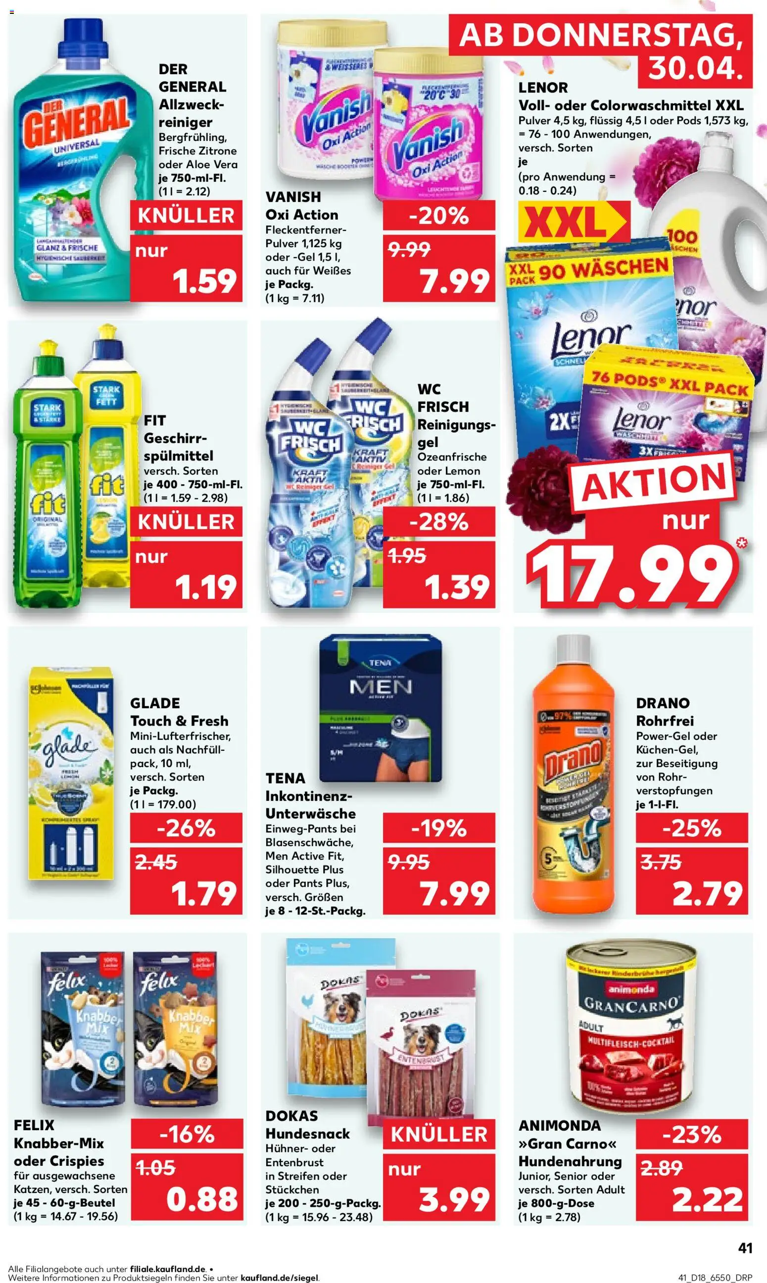 Kaufland Prospekt Hamburg	 – gültig ab 30.04.2026 | Seite: 41 | Produkte: Wc frisch, Geschirrspülmittel, Zitrone, Unterwäsche