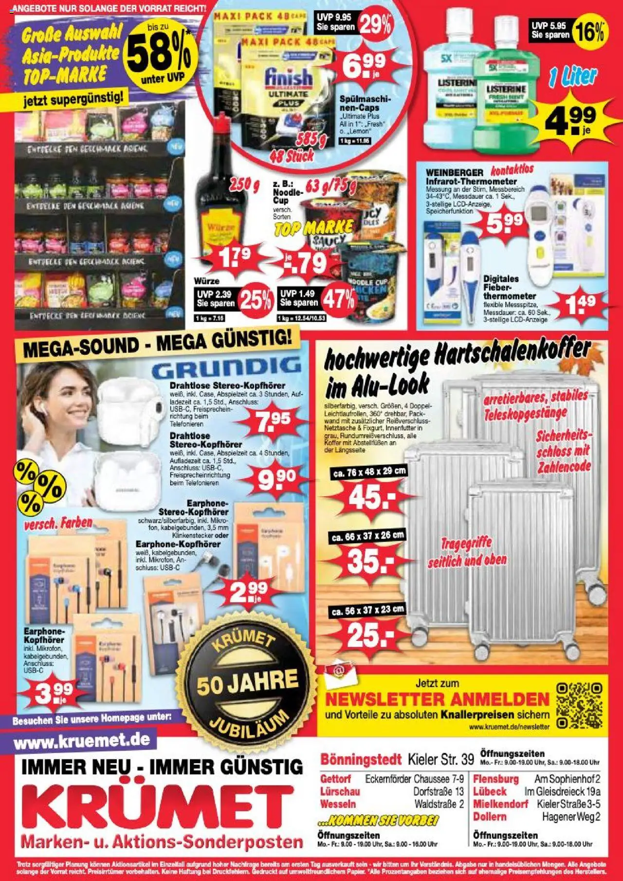 KRÜMET Prospekt – gültig ab 29.09.2025 | Seite: 8 | Produkte: Thermometer, Koffer, Uhr, Kopfhörer
