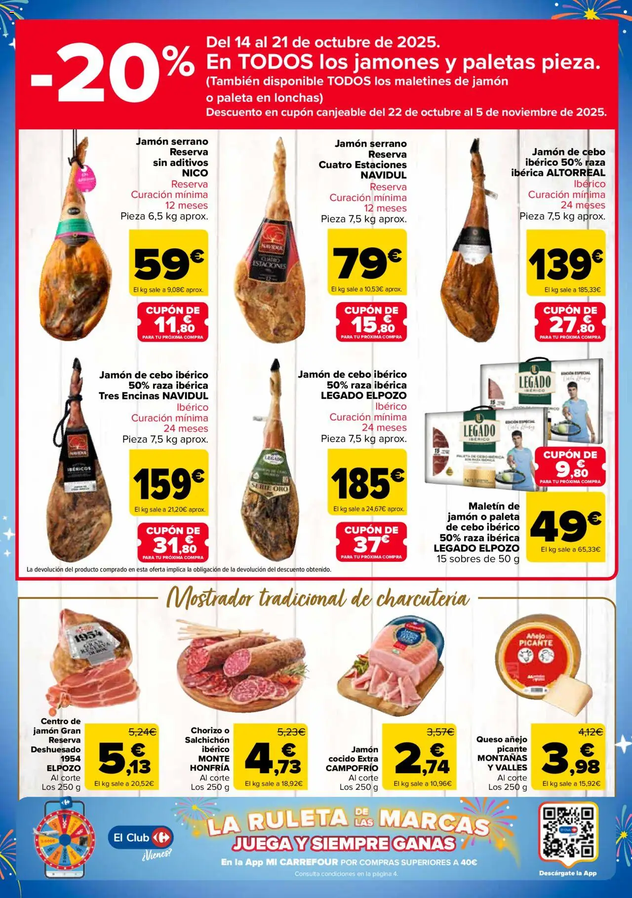 Carrefour folleto │ válido desde el 14.10.2025 | Página: 10 | Productos: Jamón serrano, Queso, Jamón, Juega