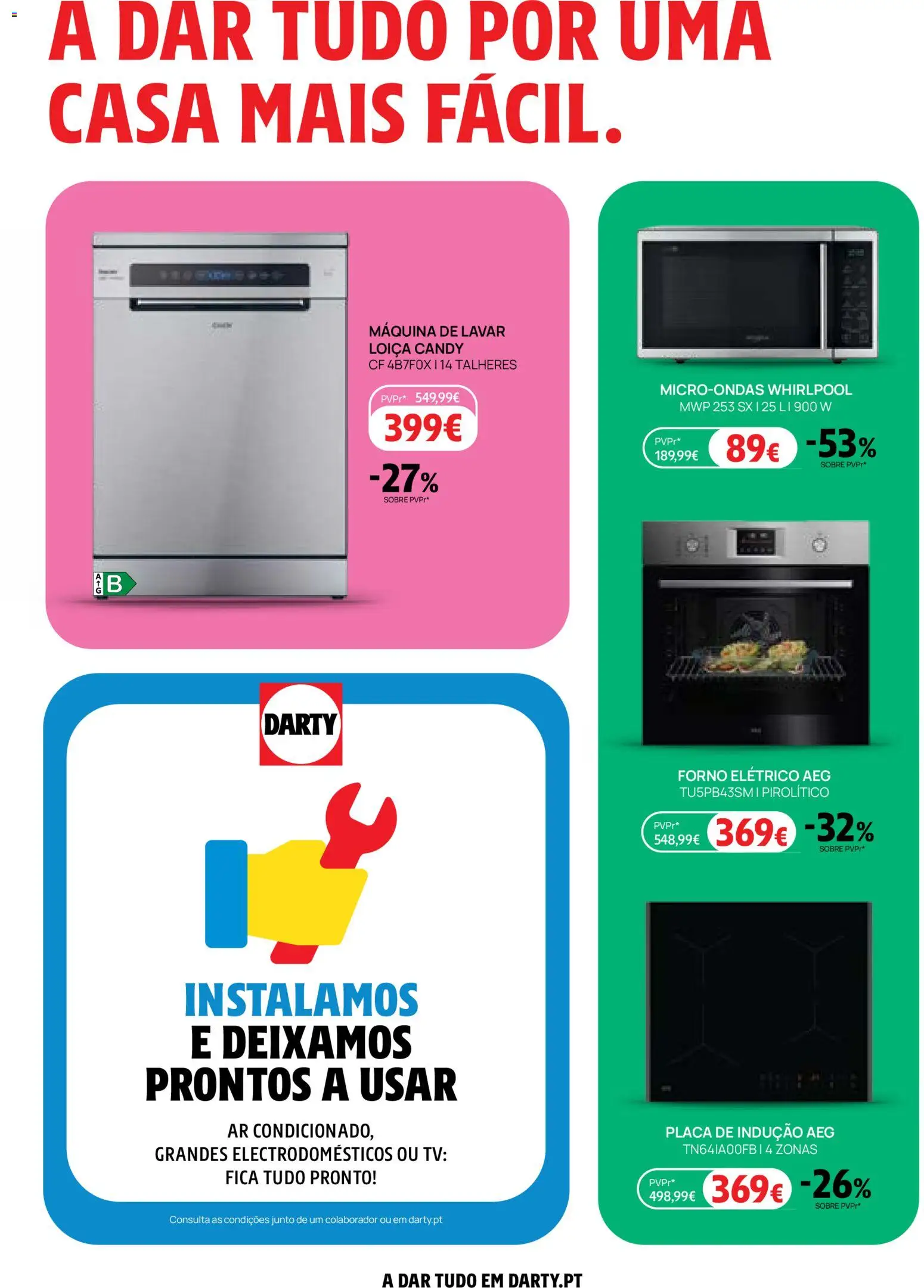 Darty folheto │ válido de 27.03.2026 | Página: 4 | Produtos: Máquina de lavar, Talheres, Whirlpool, Microondas