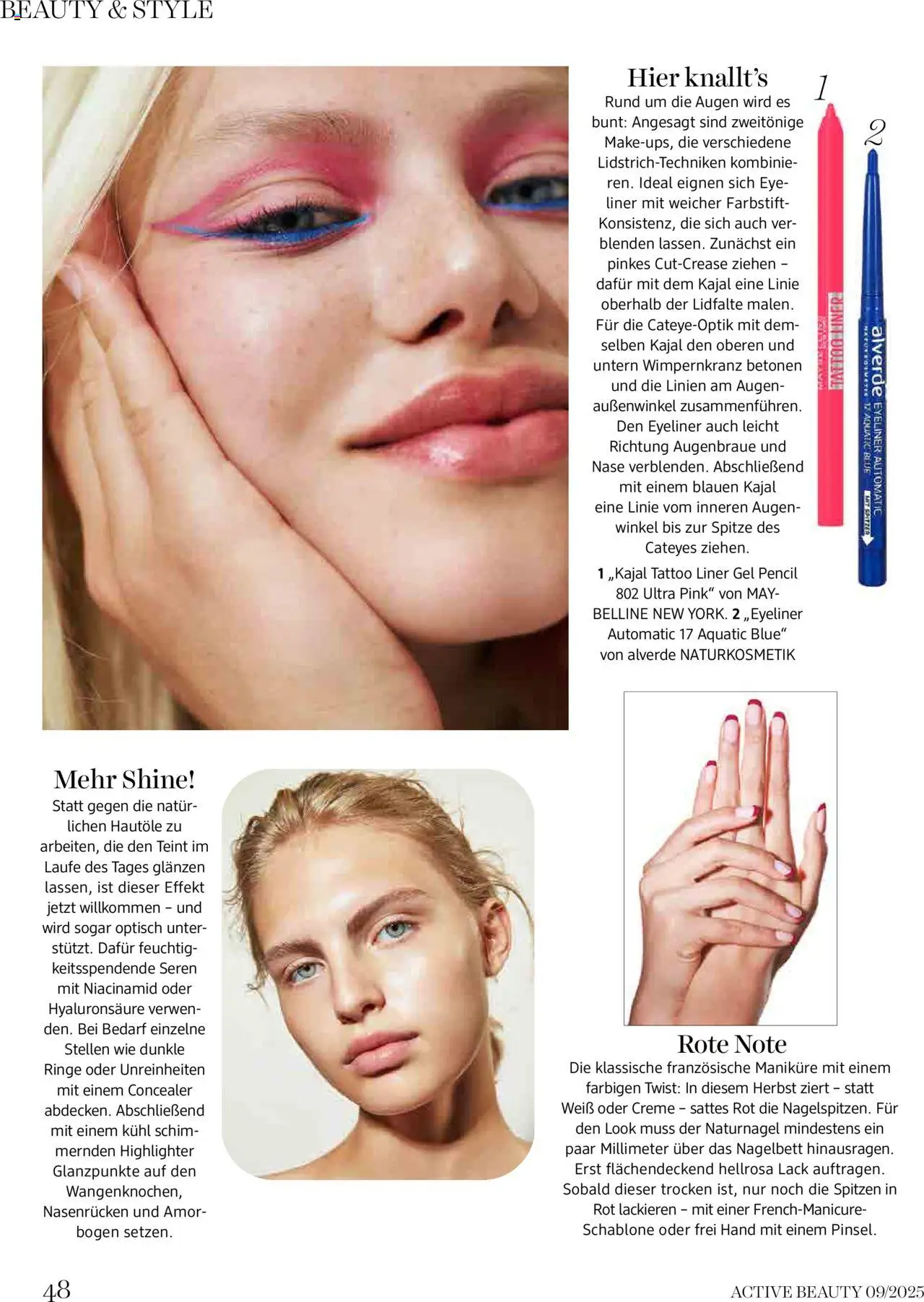 dm drogerie markt Active Beauty Magazin 09/2025 gültig ab 10.09.2025 | Seite: 48 | Produkte: Concealer, Eyeliner, Kajal, Creme