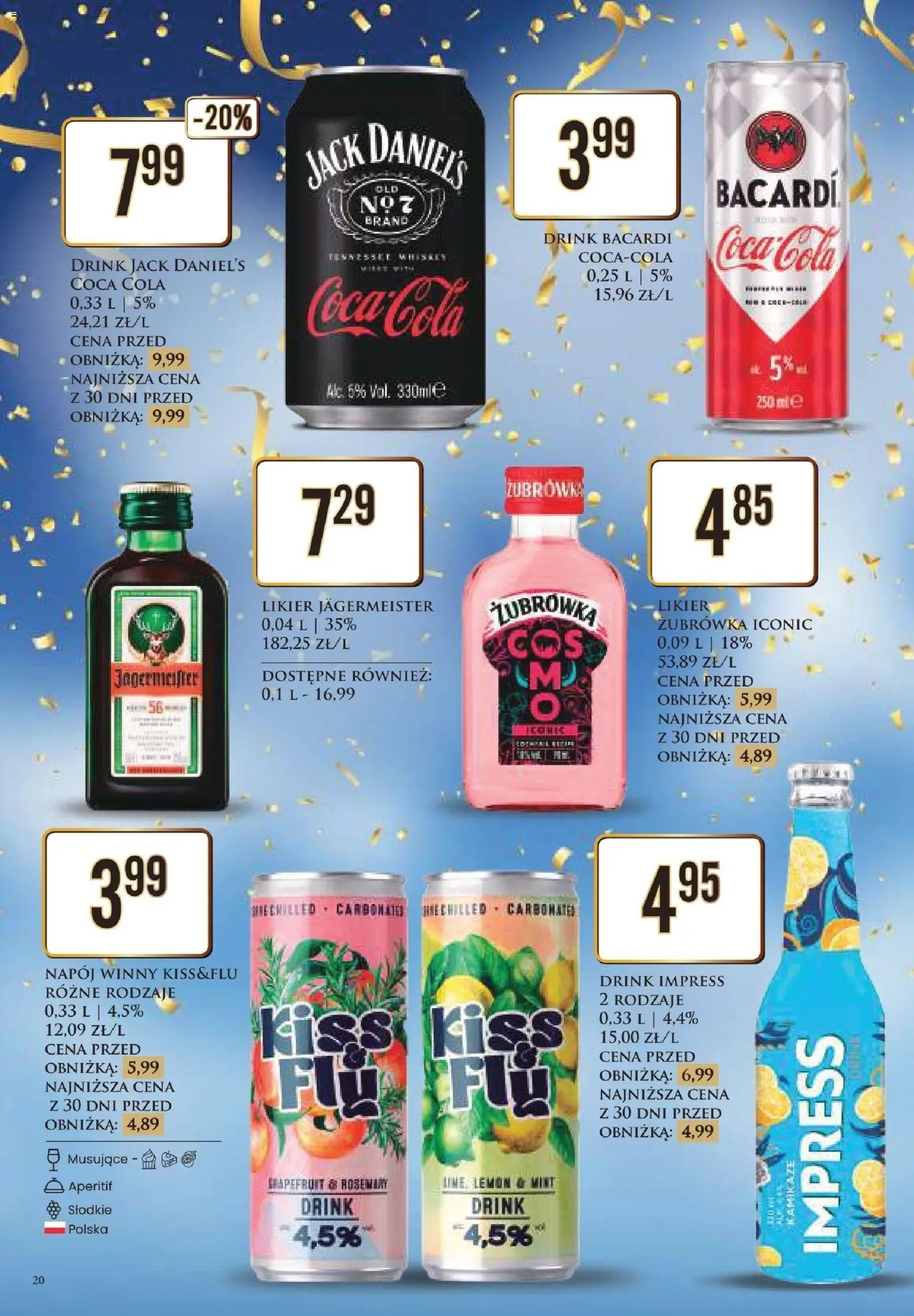 Dino Gazetka alkoholowa od 27.12.2025 | Strona: 20 | Produkty: Coca cola, Jack Daniel's, Żubrówka, Jagermeister