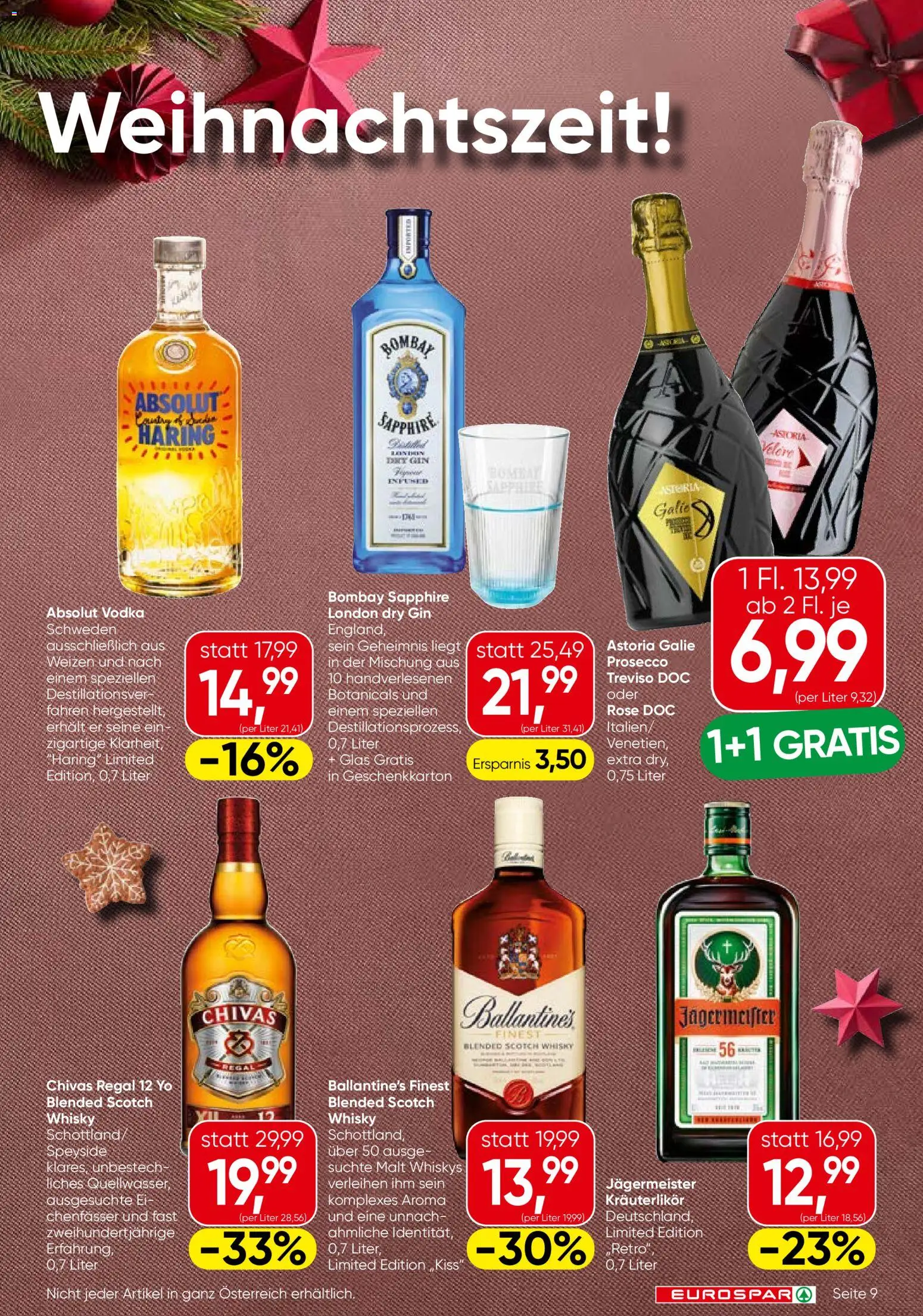 Eurospar Flugblatt gültig ab 04.12.2025 | Seite: 9 | Produkte: Gin, Regal