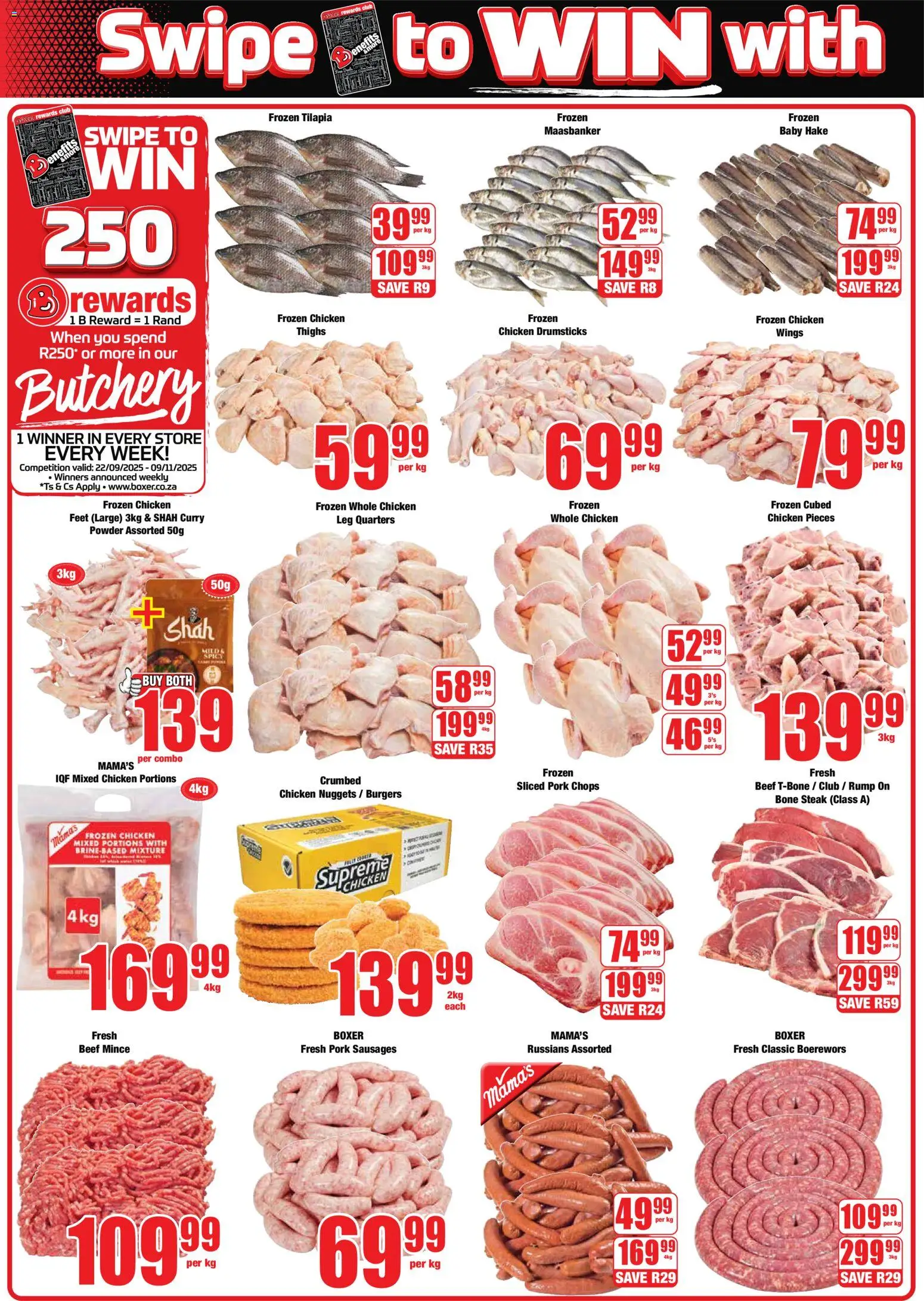 New Boxer catalogue – valid from 23.10.2025 | Page: 2 | Products: Magdalenas, Powder, Pork, Burgers