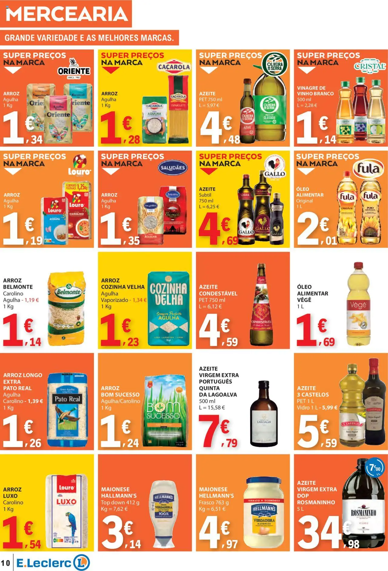 E.Leclerc folheto │ válido de 18.09.2025 | Página: 10 | Produtos: Vinagre, Azeite, Óleo, Vinho