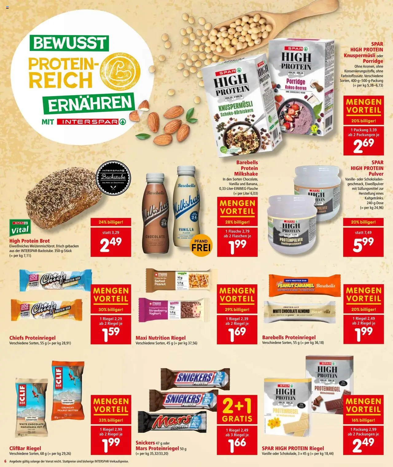 Interspar Flugblatt gültig ab 18.09.2025 | Seite: 6 | Produkte: Butter, Brot