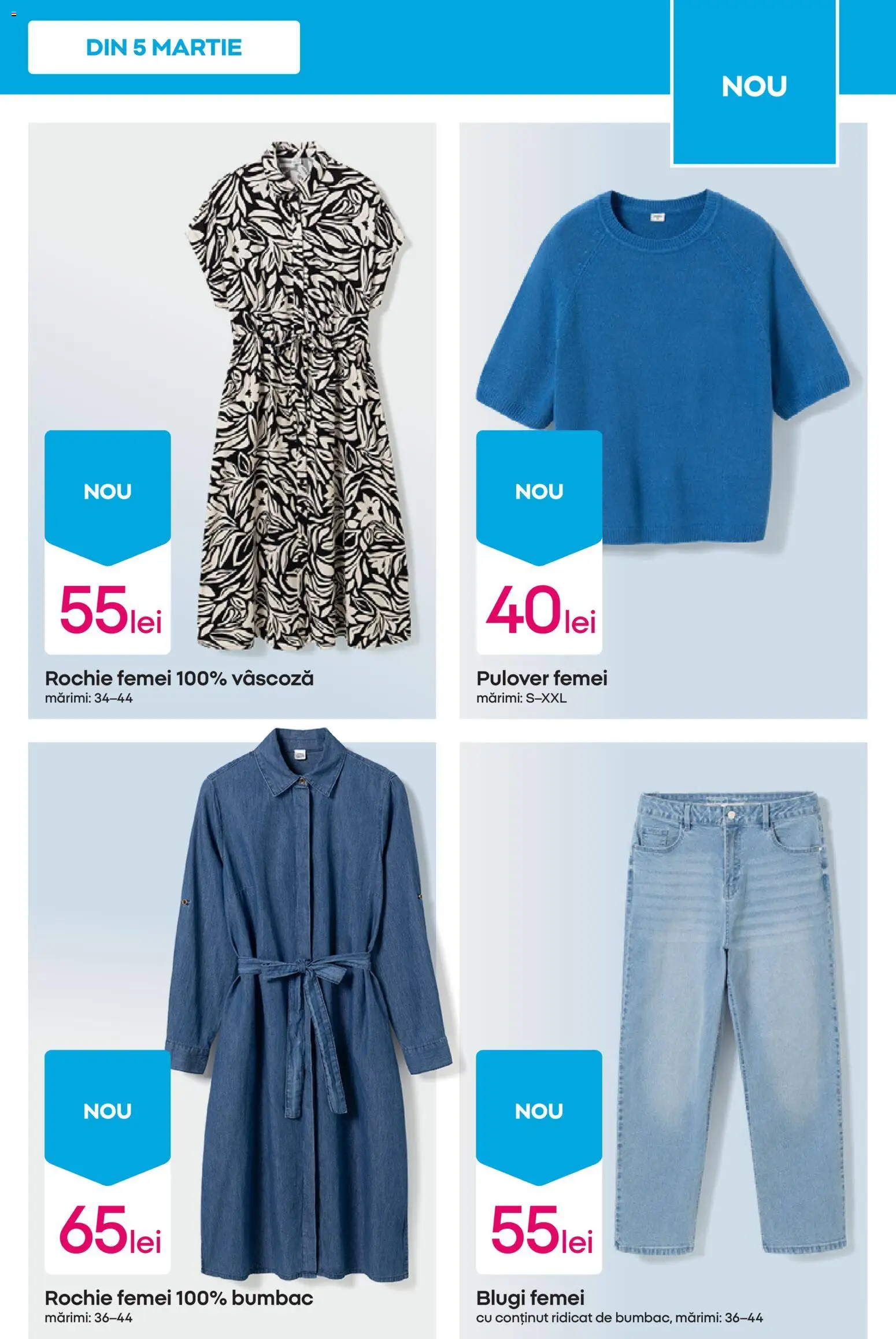 Noul catalog Pepco – valabil de la 05.03.2026 | Pagină: 5 | Produse: Rochie, Blugi, Pulover