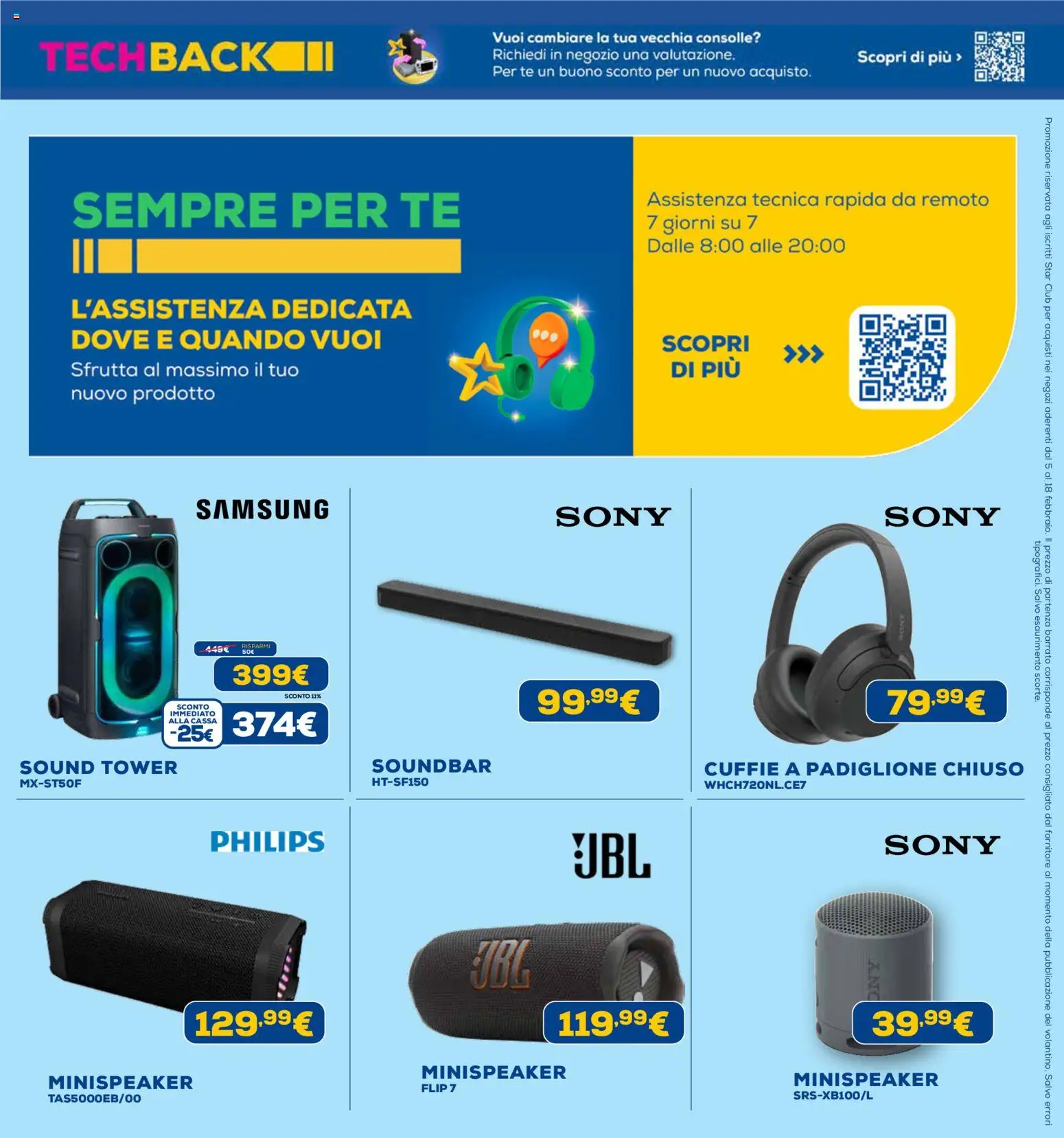 Volantino Euronics del 19.02.2026 | Pagina: 19 | Prodotti: Tè, Soundbar, Cuffie, Samsung