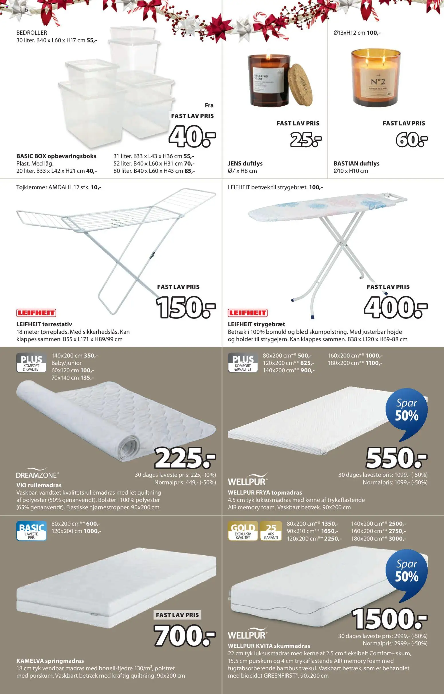JYSK tilbudsavis – gyldig fra 17.12.2025 | Side: 6 | Produkter: Madras, Strygebræt, Søm
