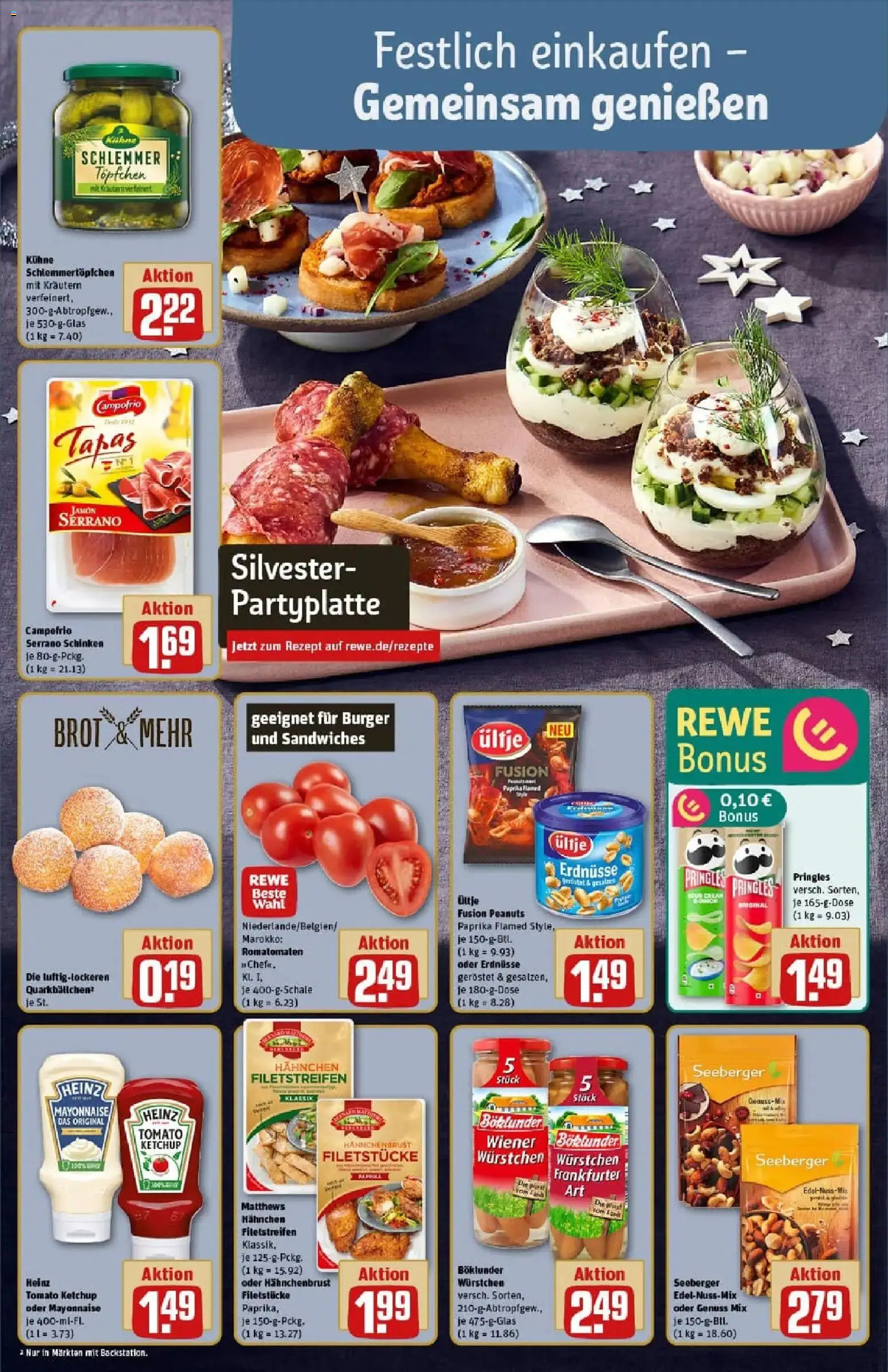 Rewe prospekt Weilheim An Der Teck	 – gültig ab 22.12.2025 | Seite: 4 | Produkte: Erdnüsse, Burger, Pringles, Ketchup