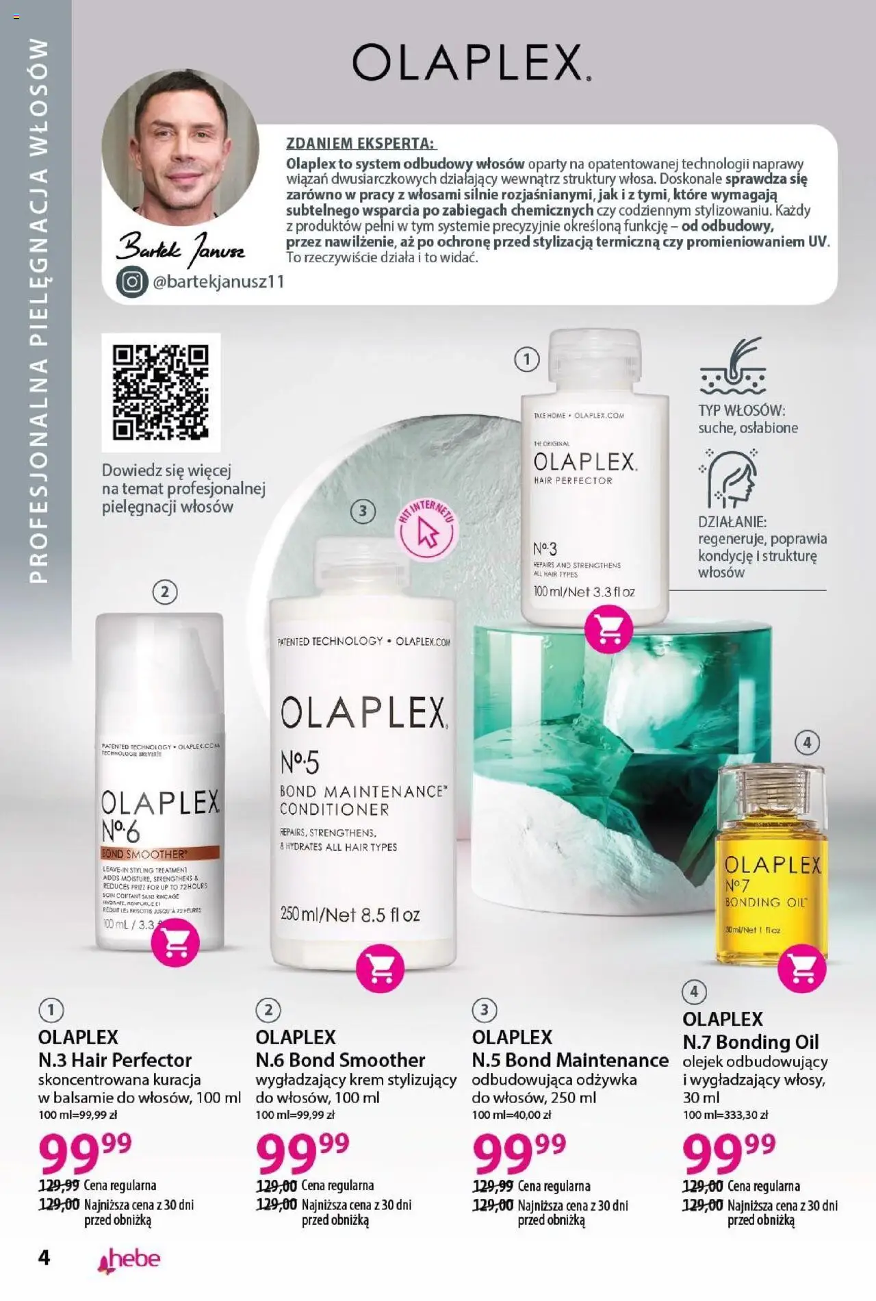 Hebe Gazetka - Katalog od 01.08.2025 | Strona: 4 | Produkty: Odżywka, Krem