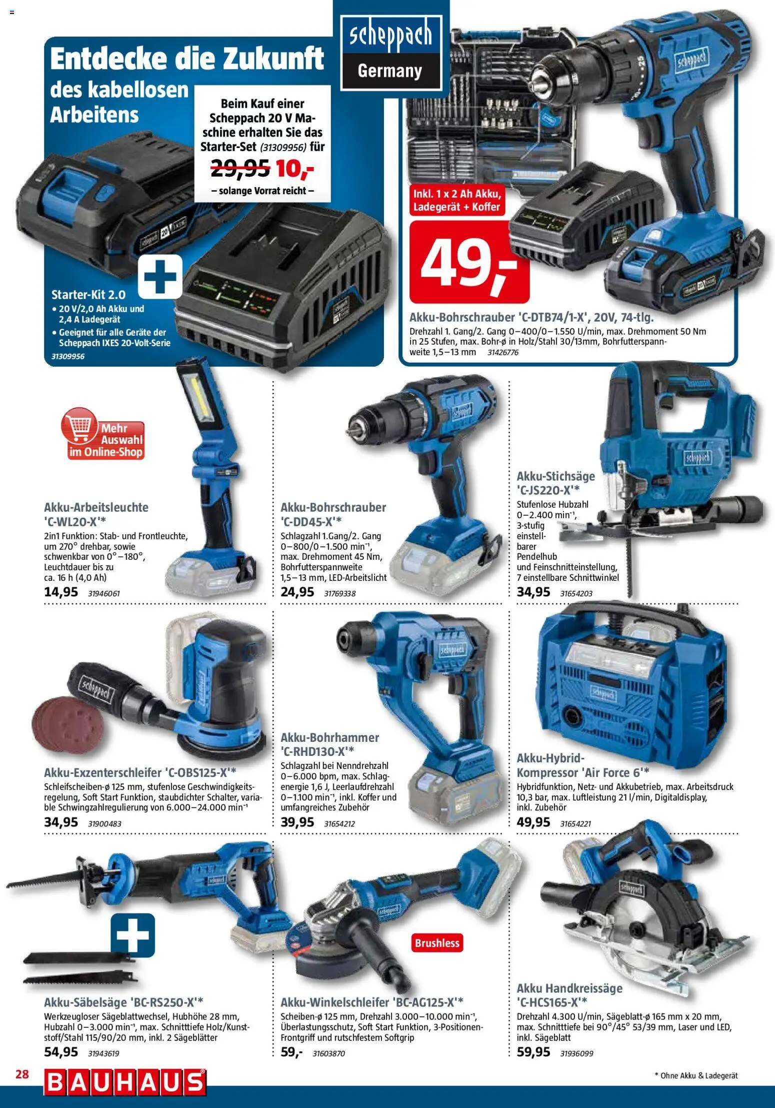 Bauhaus Prospekt 	 – gültig ab 01.11.2025 | Seite: 28 | Produkte: Koffer, Ladegerät