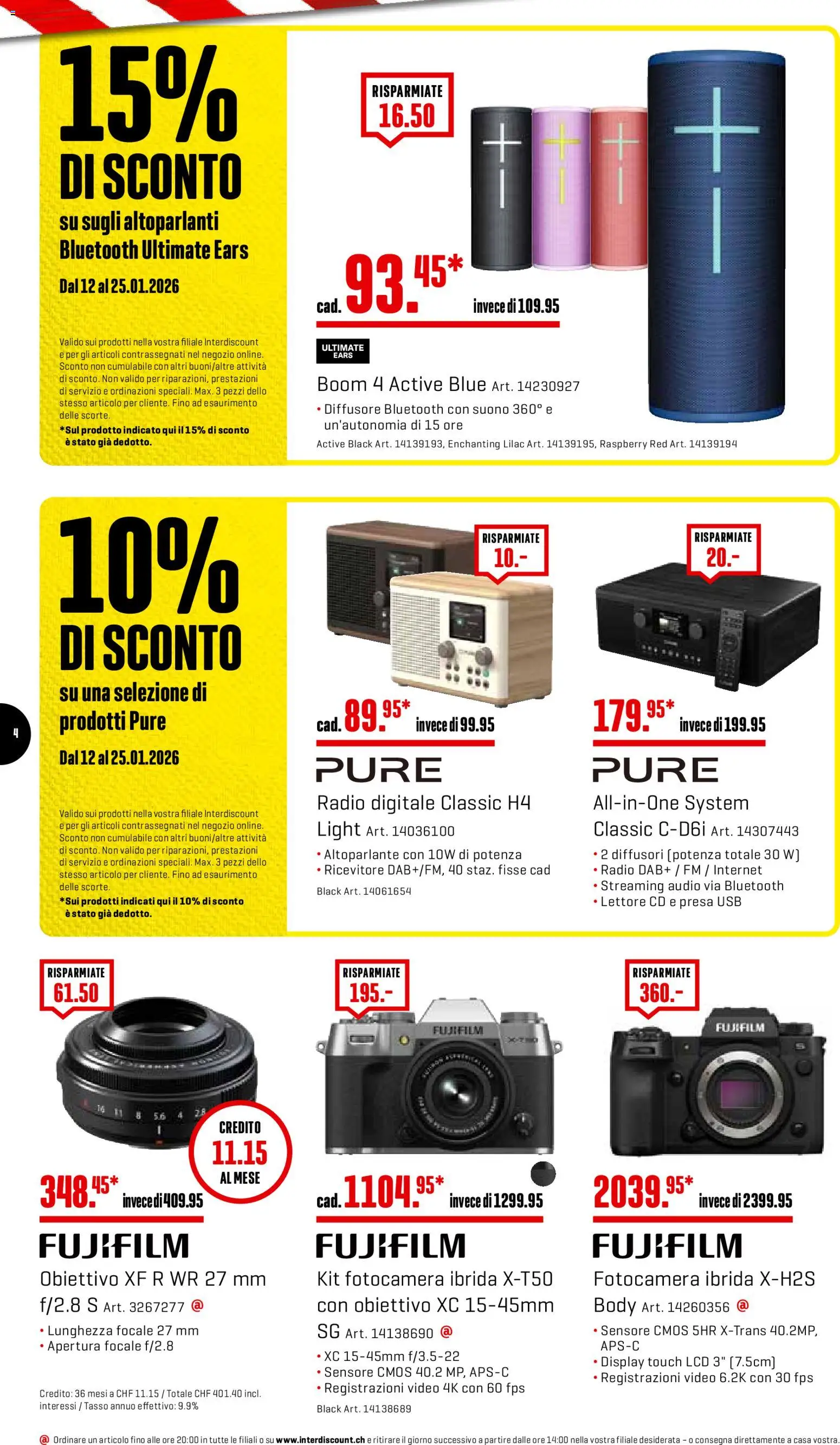 Interdiscount Aktionen IT – gültig ab 12.01.2026 | Seite: 4 | Produkte: Audio, Video, Radio, Usb