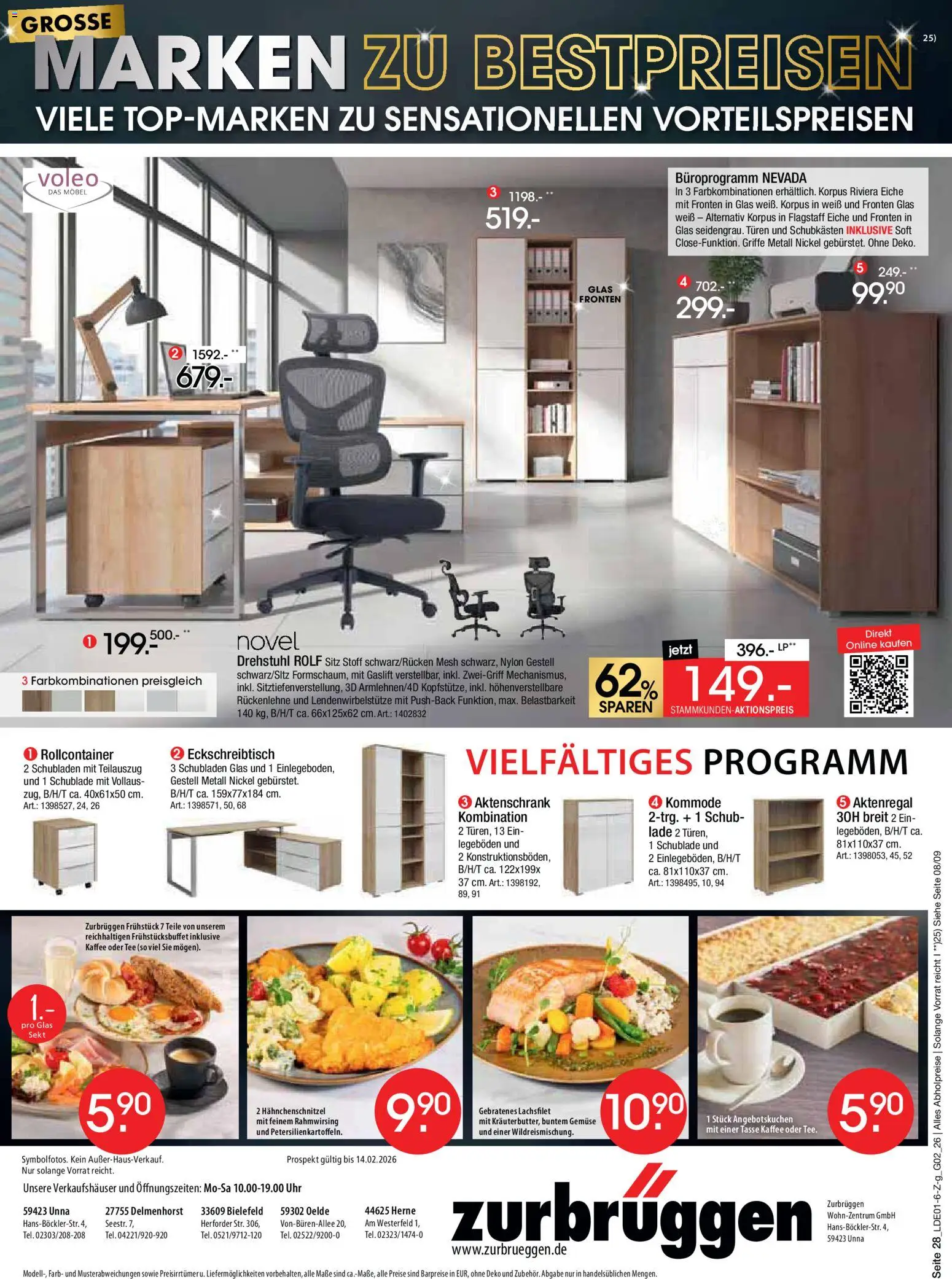 Zurbrüggen Große Marken-Sensation – gültig ab 31.01.2026 | Seite: 44 | Produkte: Sekt, Aktenregal, Tee, Uhr