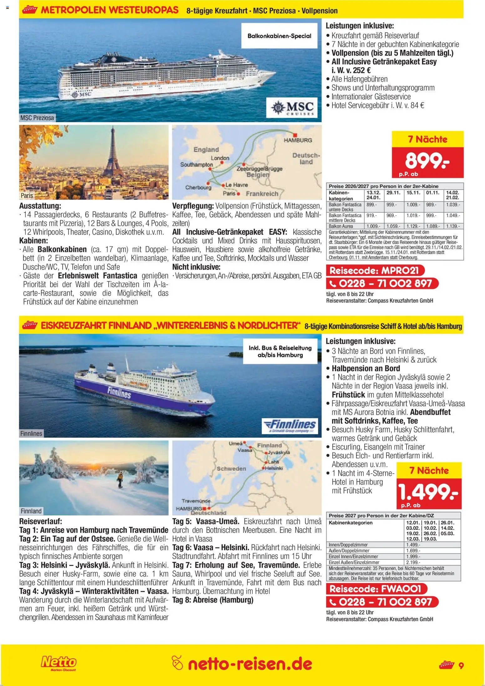 Netto Reisen Prospekt 	 – gültig ab 26.03.2026 | Seite: 9 | Produkte: Bett, Kaffee, Wurst, Telefon