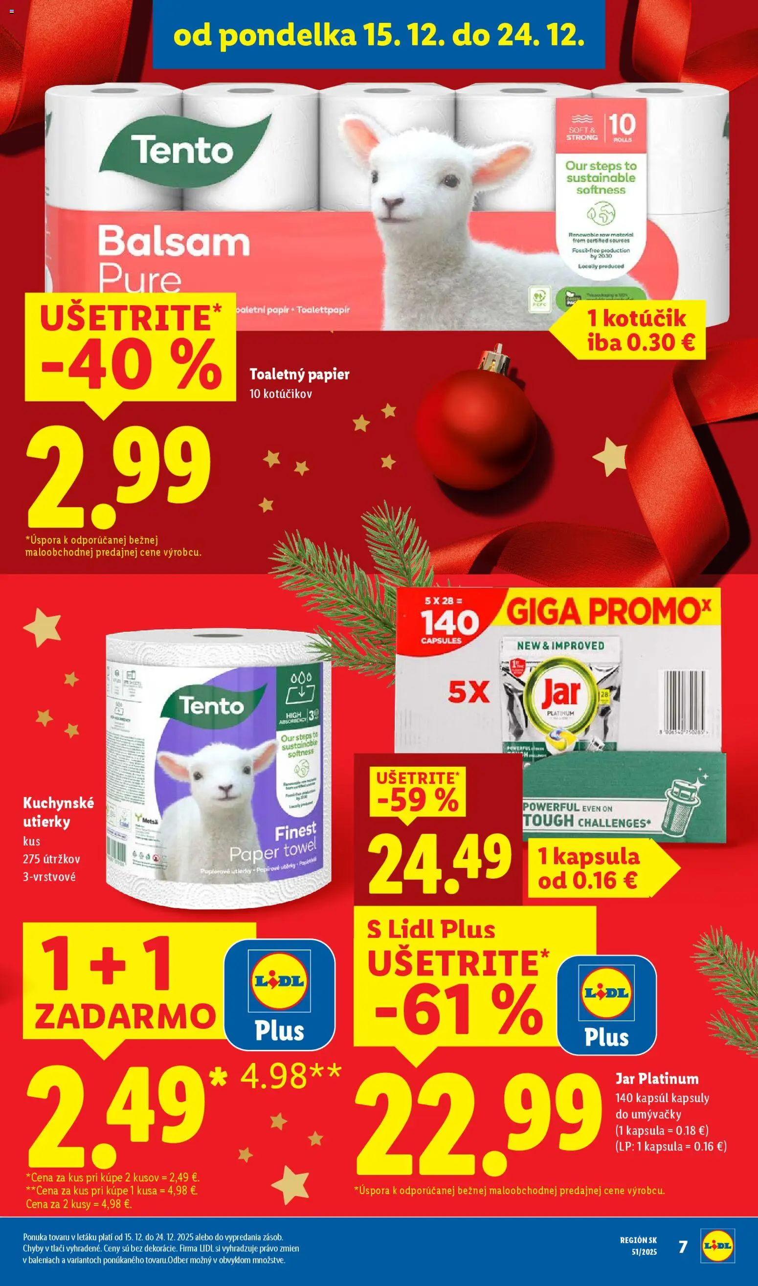 Nové Lidl akcie – leták je platný od 18.12.2025 | Strana: 8 | Produkty: Toaletný papier, Jar