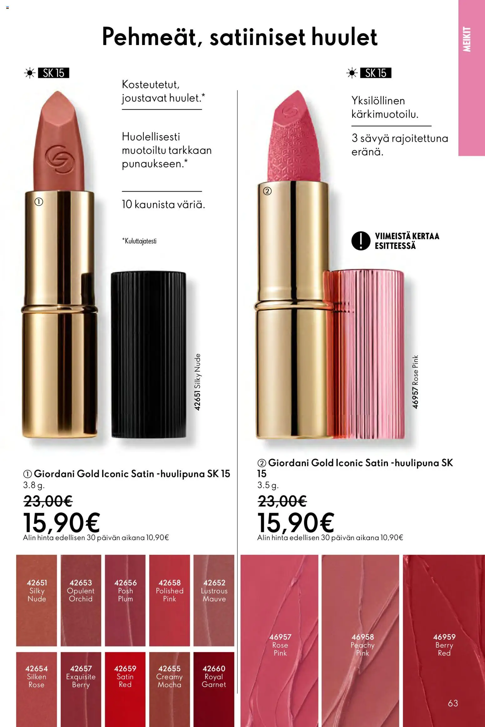 Oriflame - Esite 17 – voimassa 10.12.2025 alkaen | Sivu: 63 | Tuotteet: Huulipuna