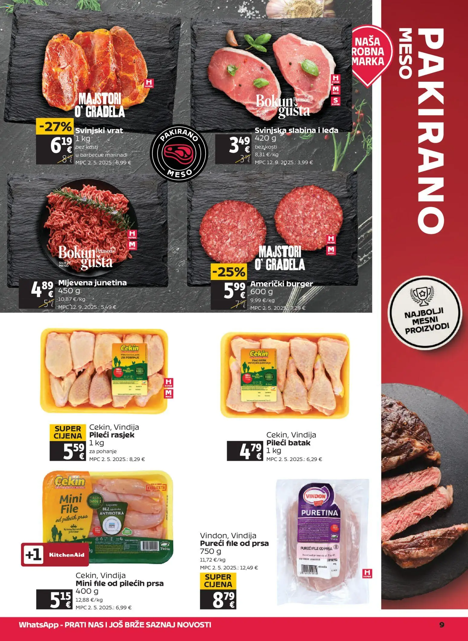 Tommy katalog | vrijedi od 06.11.2025 | Stranica: 9 | Proizvodi: Vindija, Puretina, Svinjski vrat, Meso