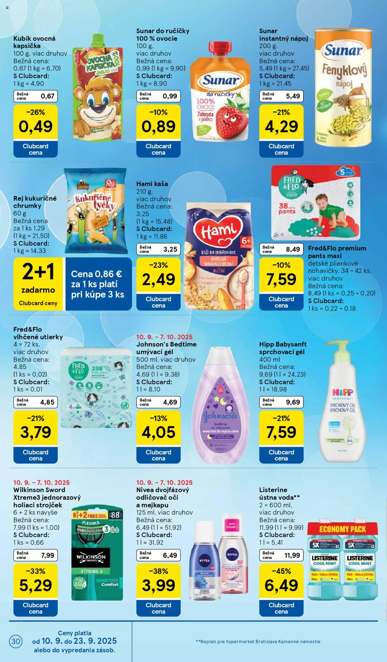 Nové Tesco akcie – leták je platný od 10.09.2025 | Strana: 30 | Produkty: Strojček, Holiaci strojček, Nivea, Ústna voda