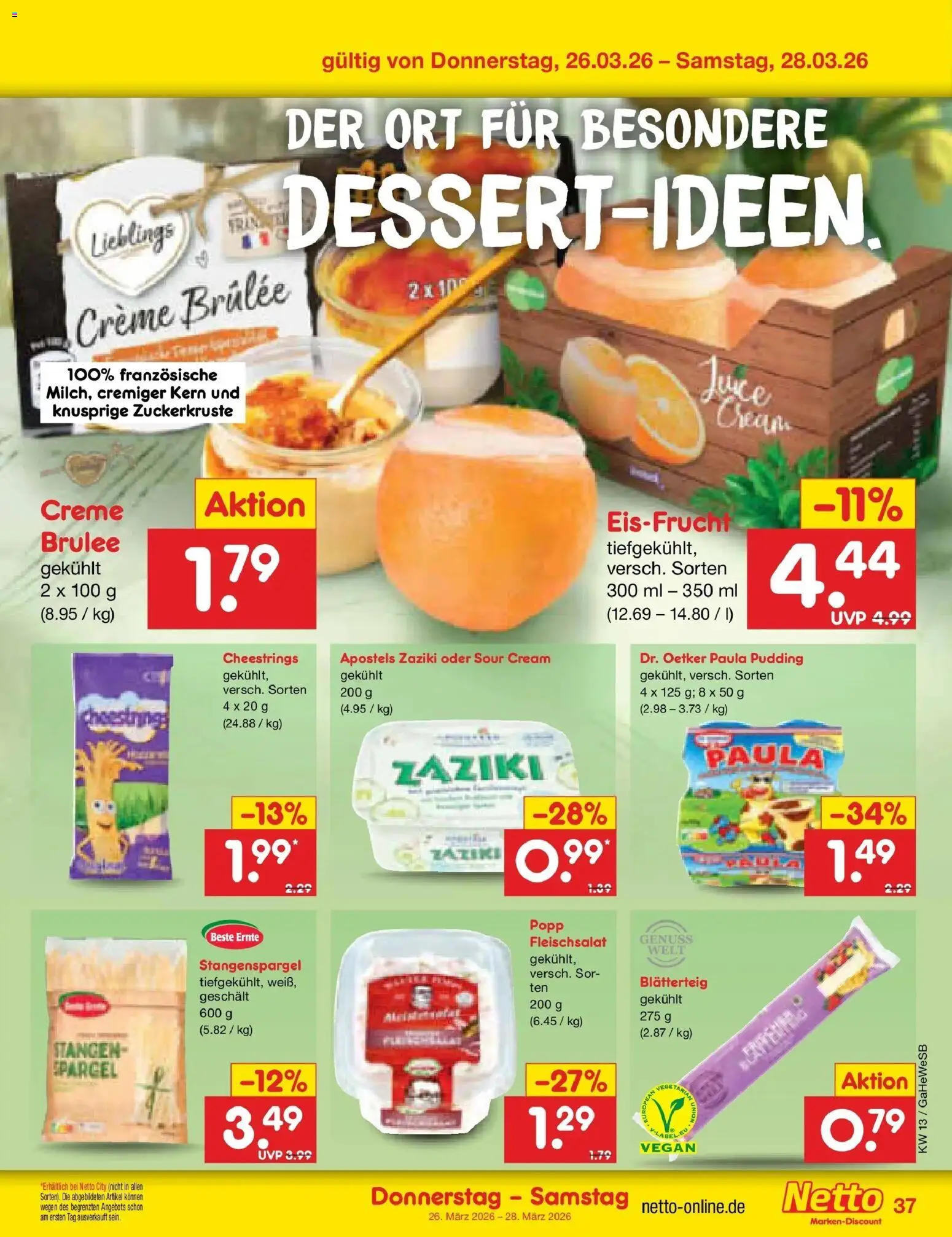 Netto Marken-Discount Prospekt Bremen-Lesum	 – gültig ab 23.03.2026 | Seite: 53 | Produkte: Spargel, Pudding, Creme, Creme brulee