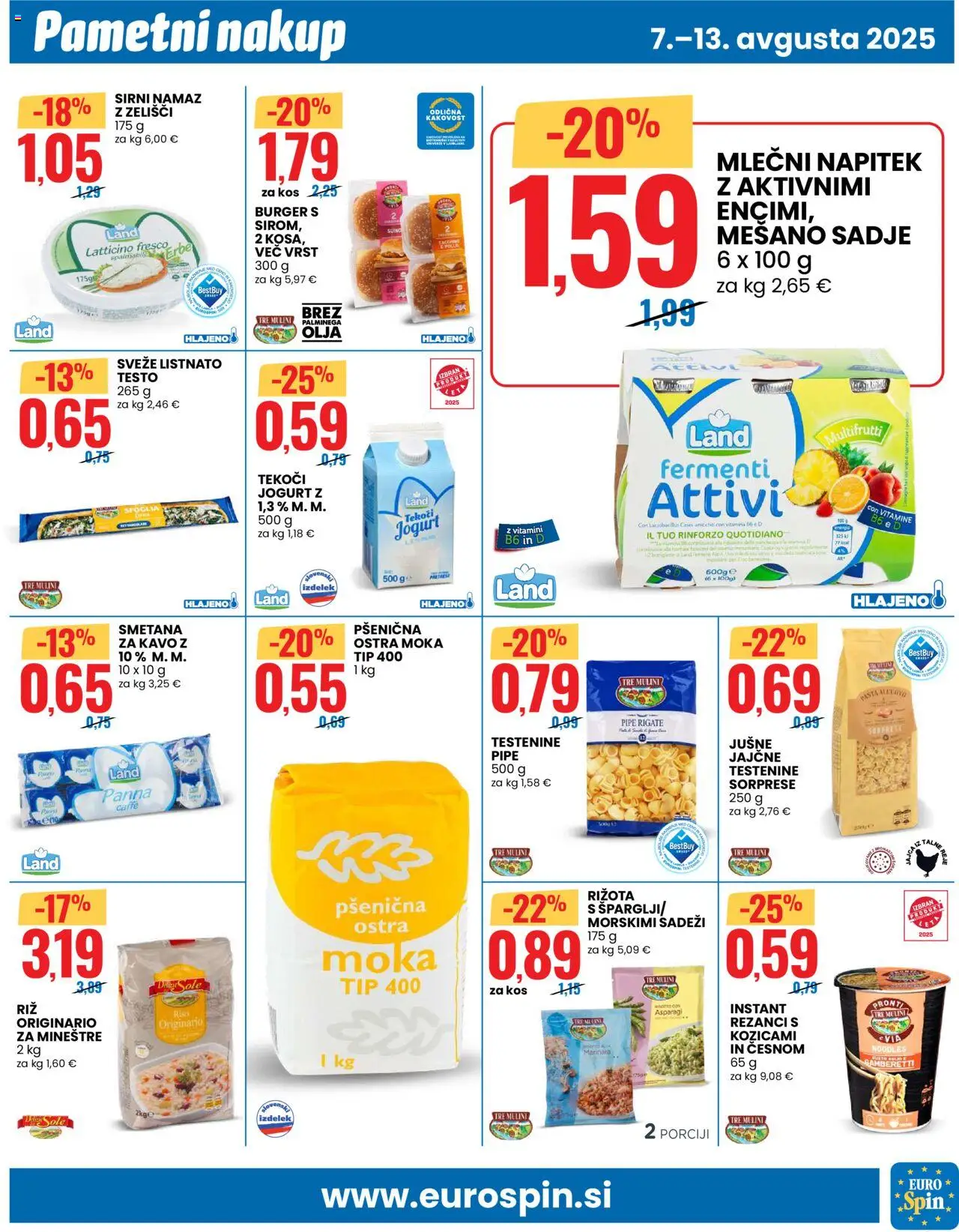Eurospin katalog │ velja od 07.08.2025 | Stran: 9 | Izdelki: Moka, Namaz, Kos, Jogurt