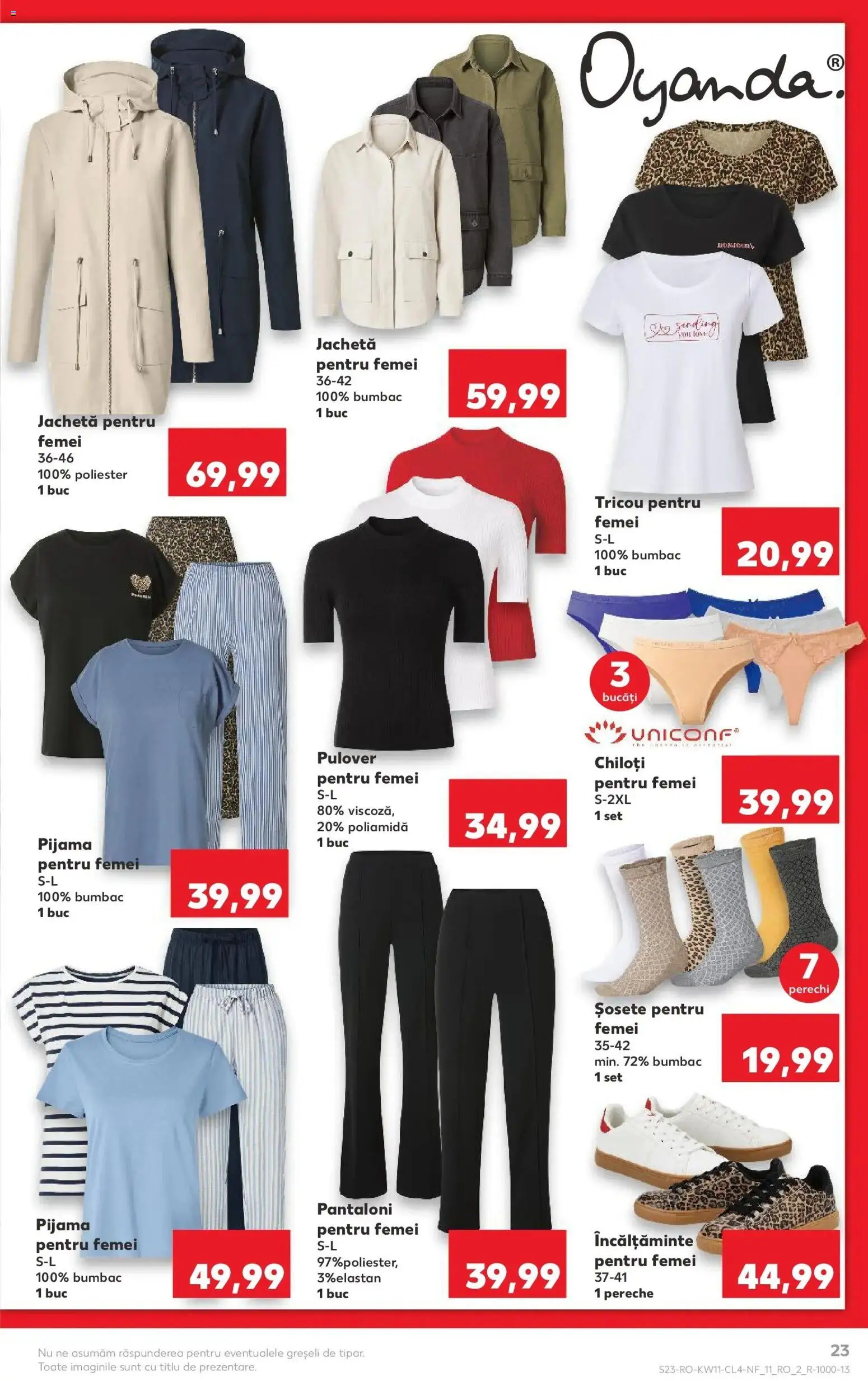 Noul catalog Kaufland – valabil de la 11.03.2026 | Pagină: 23 | Produse: Bornoz takımı, Tricou, Pulover, Șosete