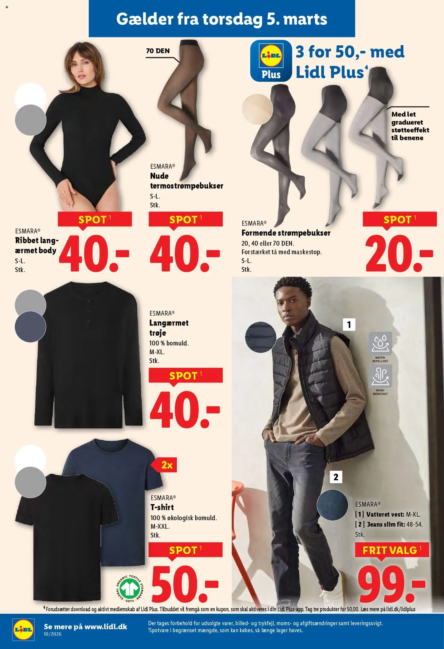 Lidl tilbudsavis – gyldig fra 01.03.2026 | Side: 9 | Produkter: Vest, Jeans, Strømpebukser, Søm