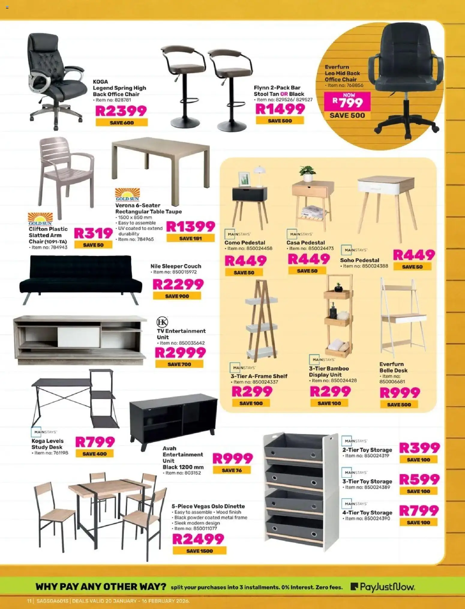 Game - Catalogue Back To Varsity valid from 20.01.2026 | Page: 11 | Products: Stool, Tv, Couch, Powder