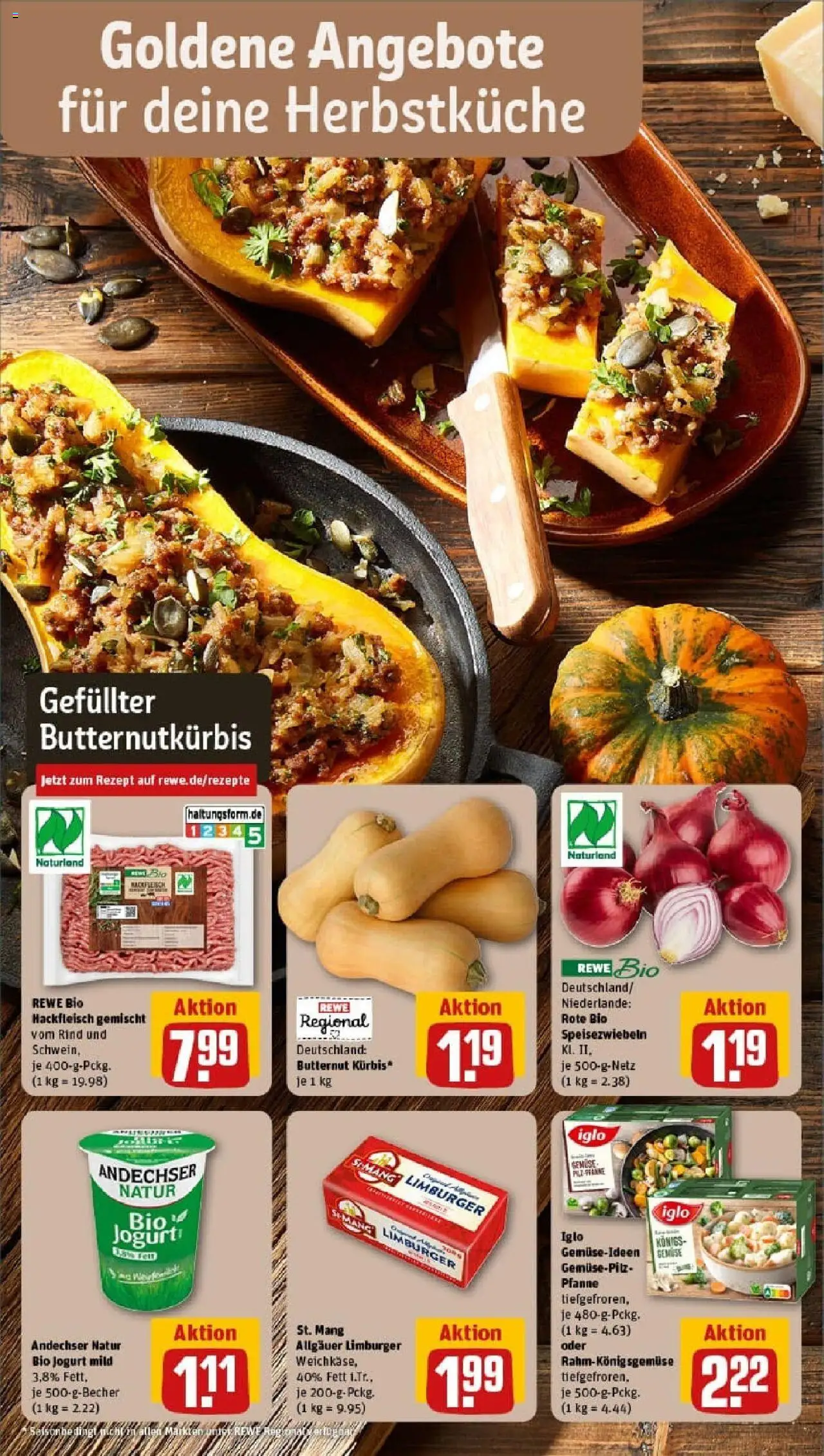 Rewe prospekt Köln / Lövenich	 – gültig ab 19.10.2025 | Seite: 6 | Produkte: Iglo, Gemüse, Kürbis, Hackfleisch