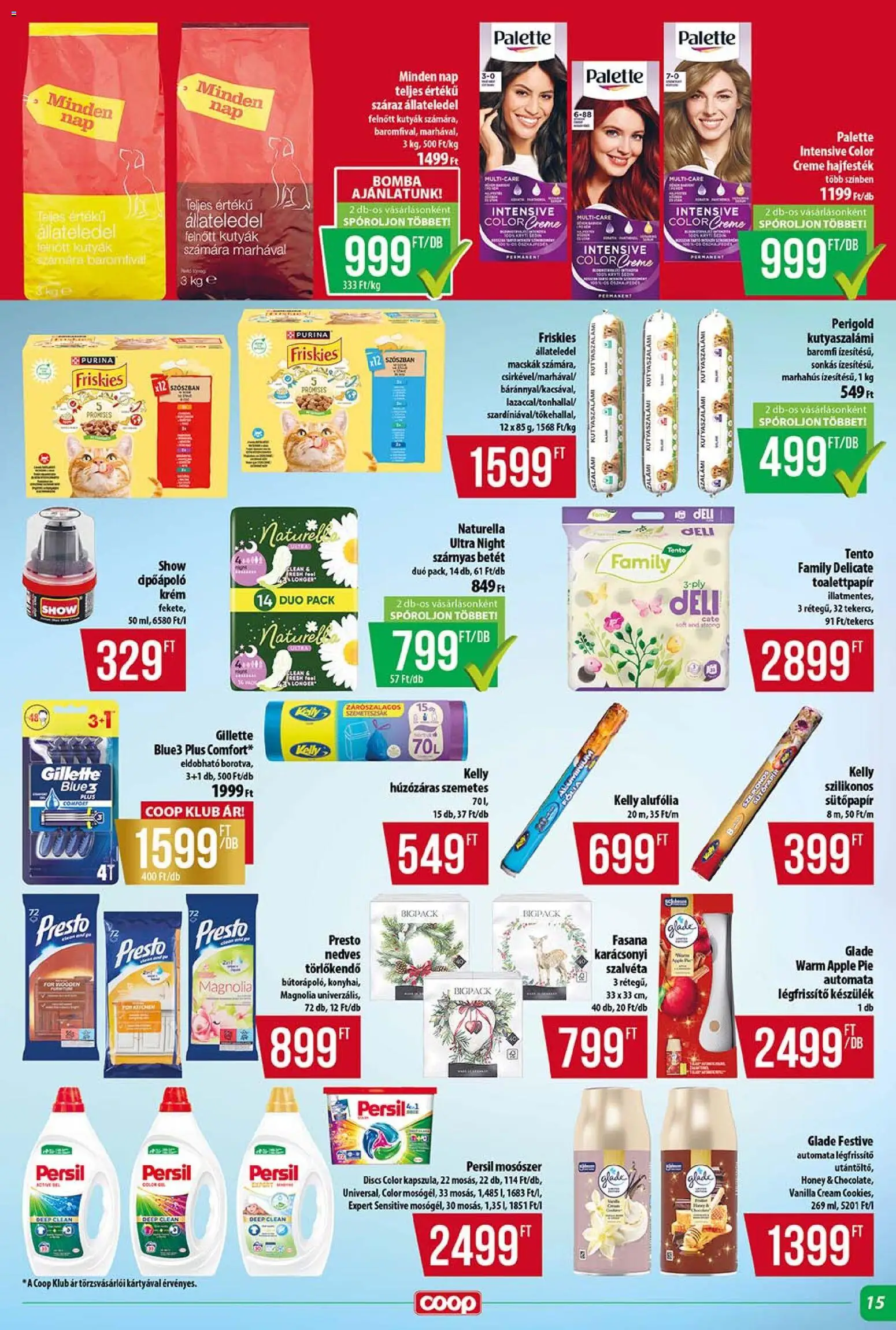 COOP akciós ujság - amely érvényes a következő dátumtól: 13.11.2025 | Oldal: 15 | Termékek: Persil, Törlőkendő, Hajfesték, Marhahús
