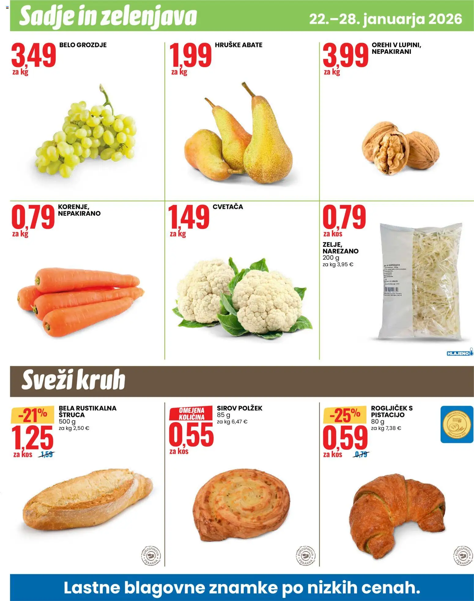 Novi Eurospin katalog ponudbe – veljaven od 22.01.2026 | Stran: 12 | Izdelki: Kos, Kruh, Zelenjava, Sadje