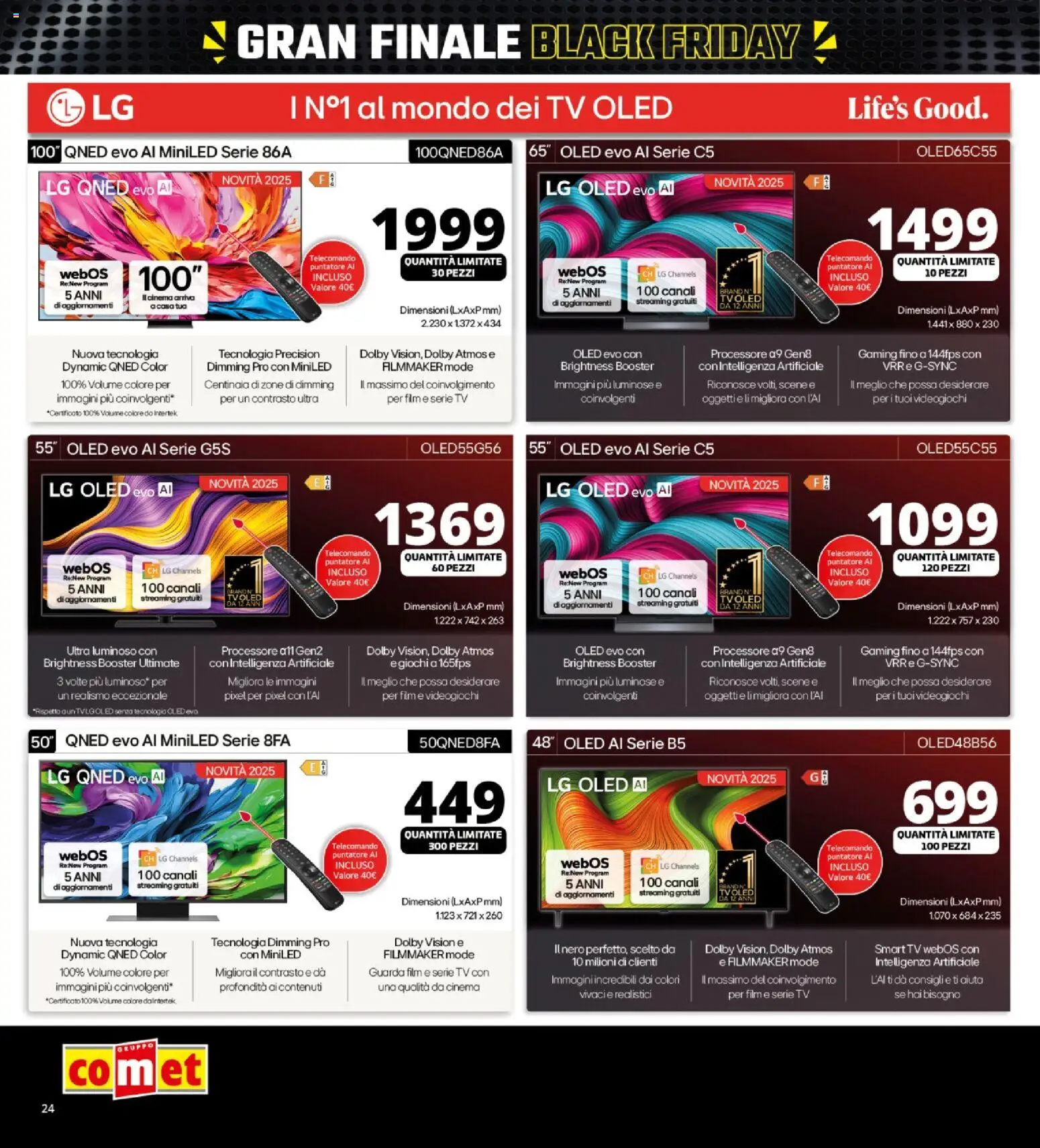 Volantino Comet del 26.11.2025 | Pagina: 24 | Prodotti: Telecomando, smart TV, TV