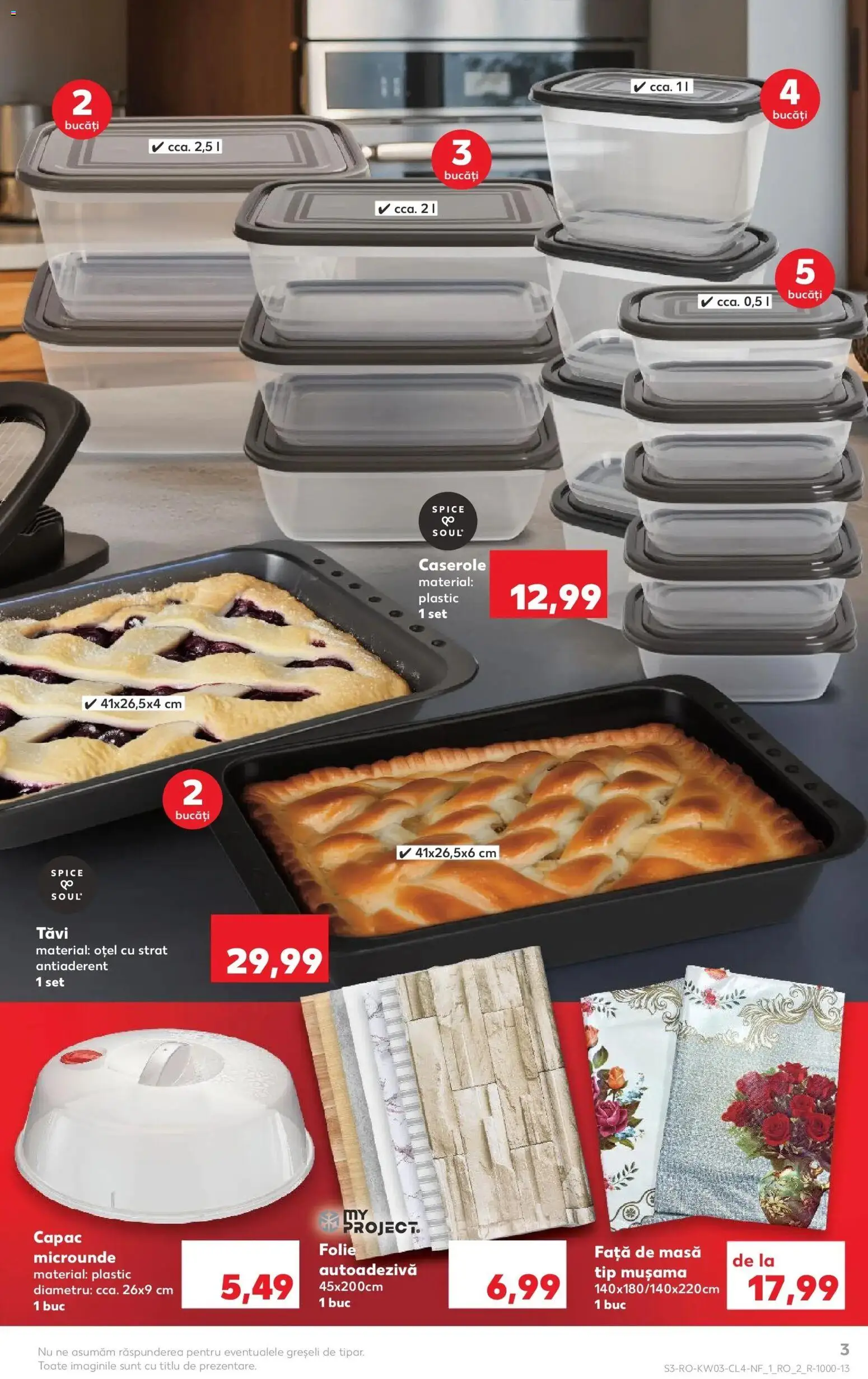 Noul catalog Kaufland – valabil de la 14.01.2026 | Pagină: 3 | Produse: Caserole, Față de masă, Masă