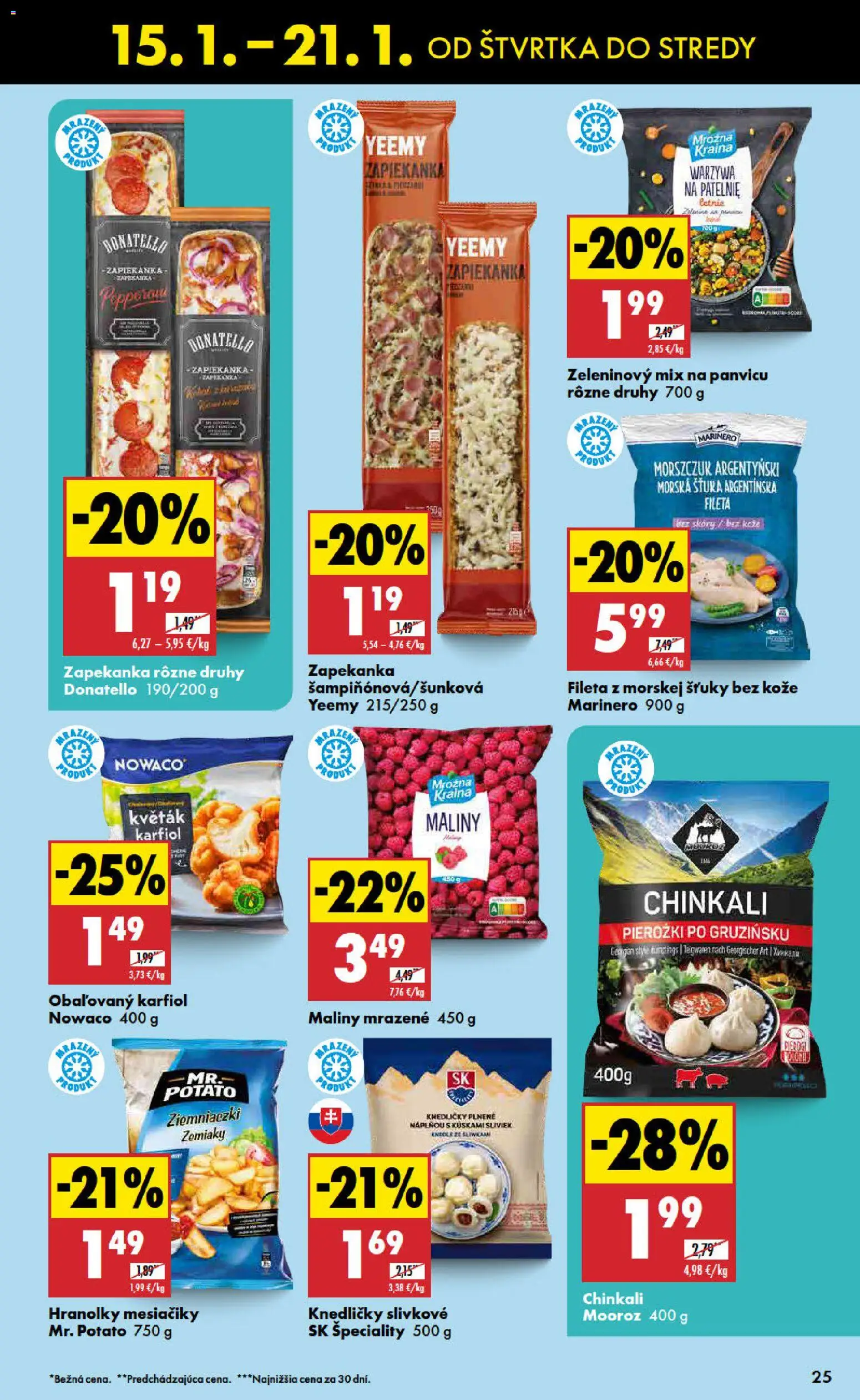 Nové Biedronka akcie – leták je platný od 15.01.2026 | Strana: 25 | Produkty: Karfiol, Zemiaky, Maliny