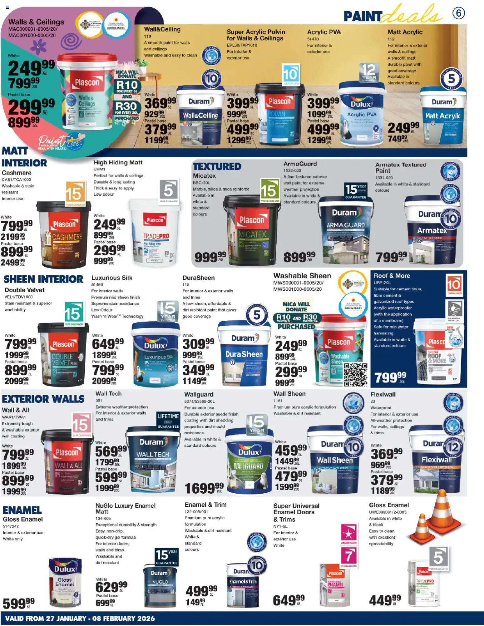 New MICA catalogue – valid from 27.01.2026 | Page: 6 | Products: Paint, Enamel, Water, Cement