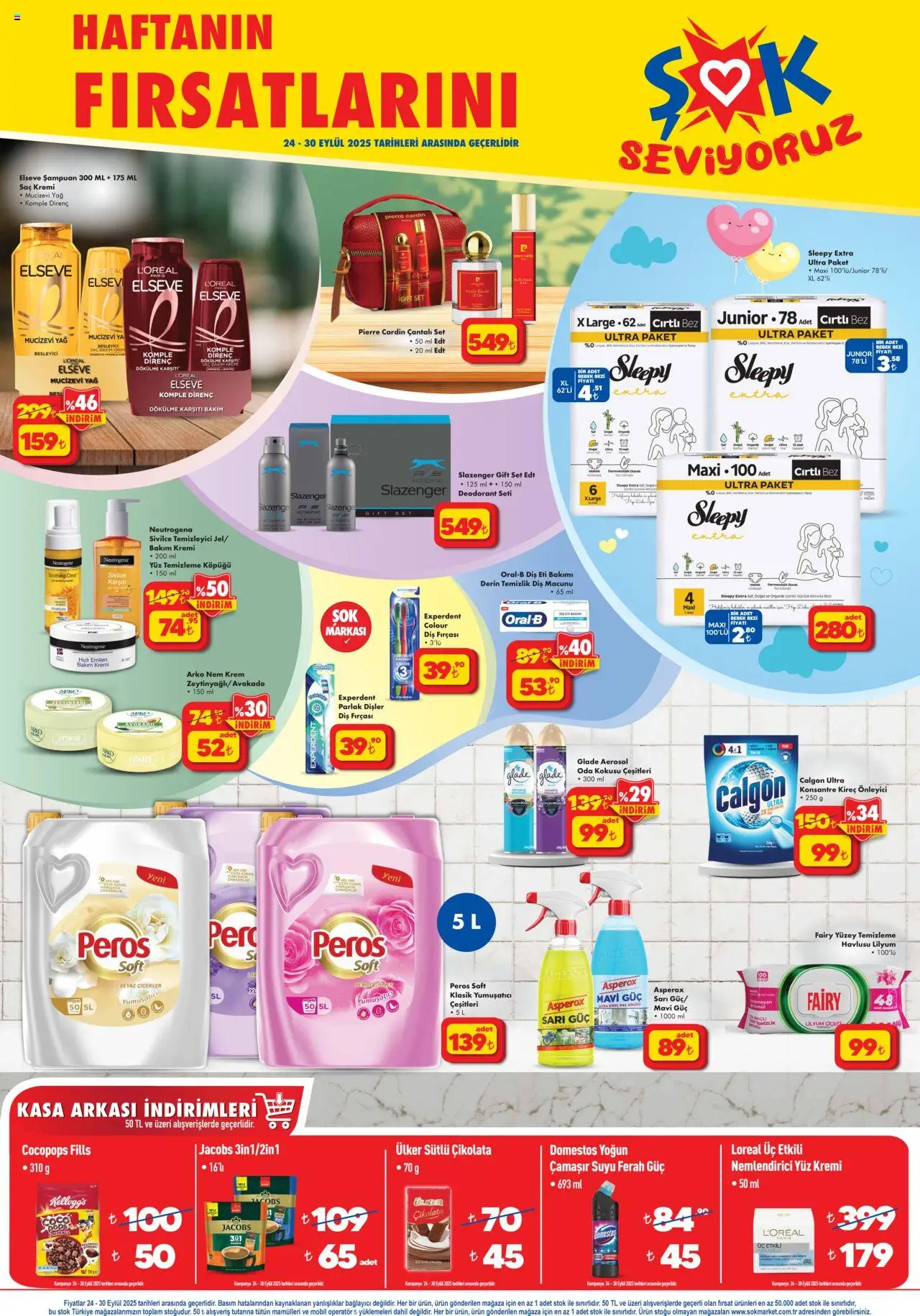 Şok Market Katalog - 24.09.2025 tarihinden itibaren geçerlidir | Sayfa: 2 | Ürünler: Saç Kremi, Krem, Deodorant, Bağlayıcı