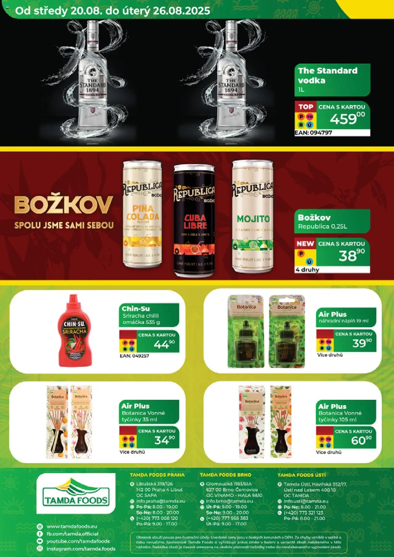 Tamda Foods leták od 20.08.2025 | Strana: 52 | Produkty: Božkov Republica, Tyčinky, Vonné tyčinky, Republica