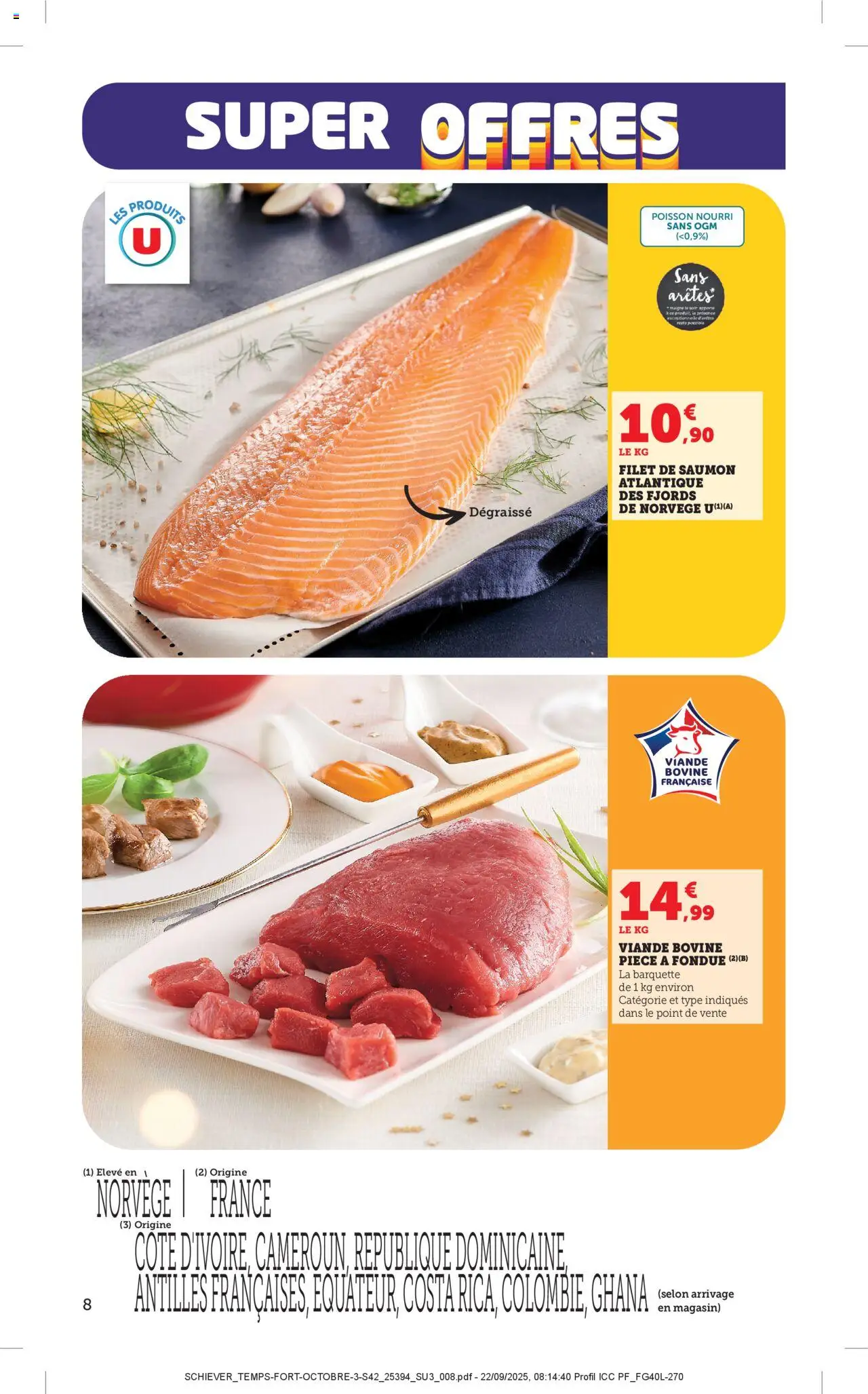 {H1} | Page: 8 | Produits: Filet de saumon, Viande, Poisson, Viande bovine