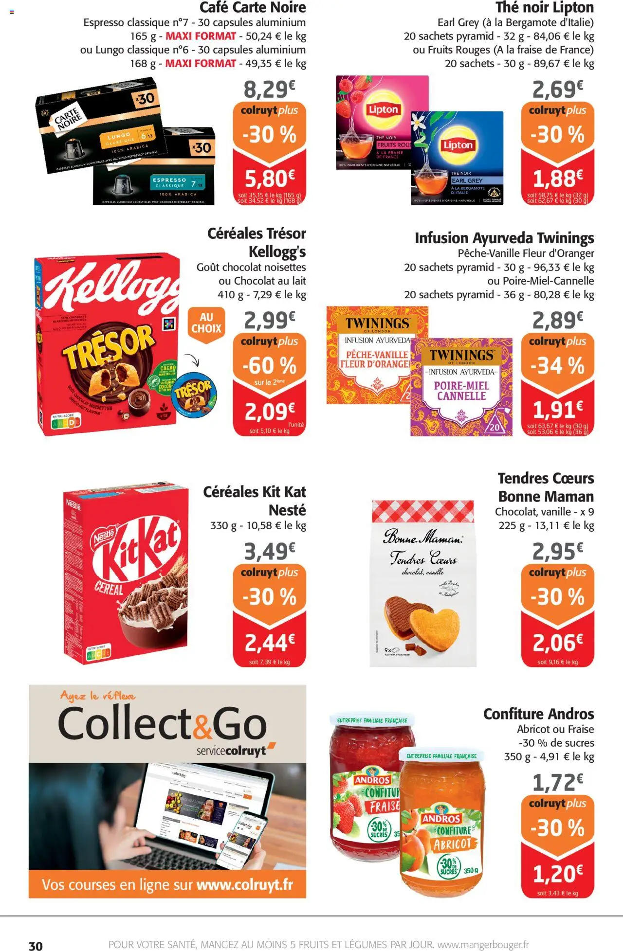 {H1} | Page: 30 | Produits: Abricot, Noisettes, Lait, Thé
