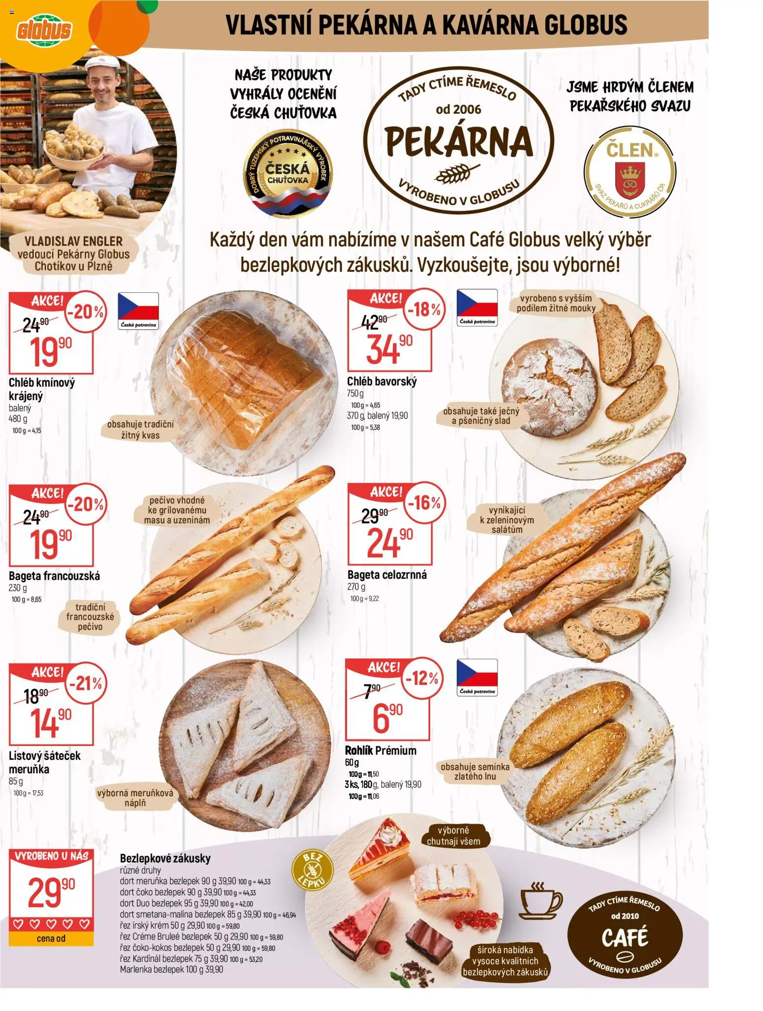 Globus leták - Plzeň od 11.03.2026 | Strana: 8 | Produkty: Pekárna, Semínka, Crème brûlée, Dort