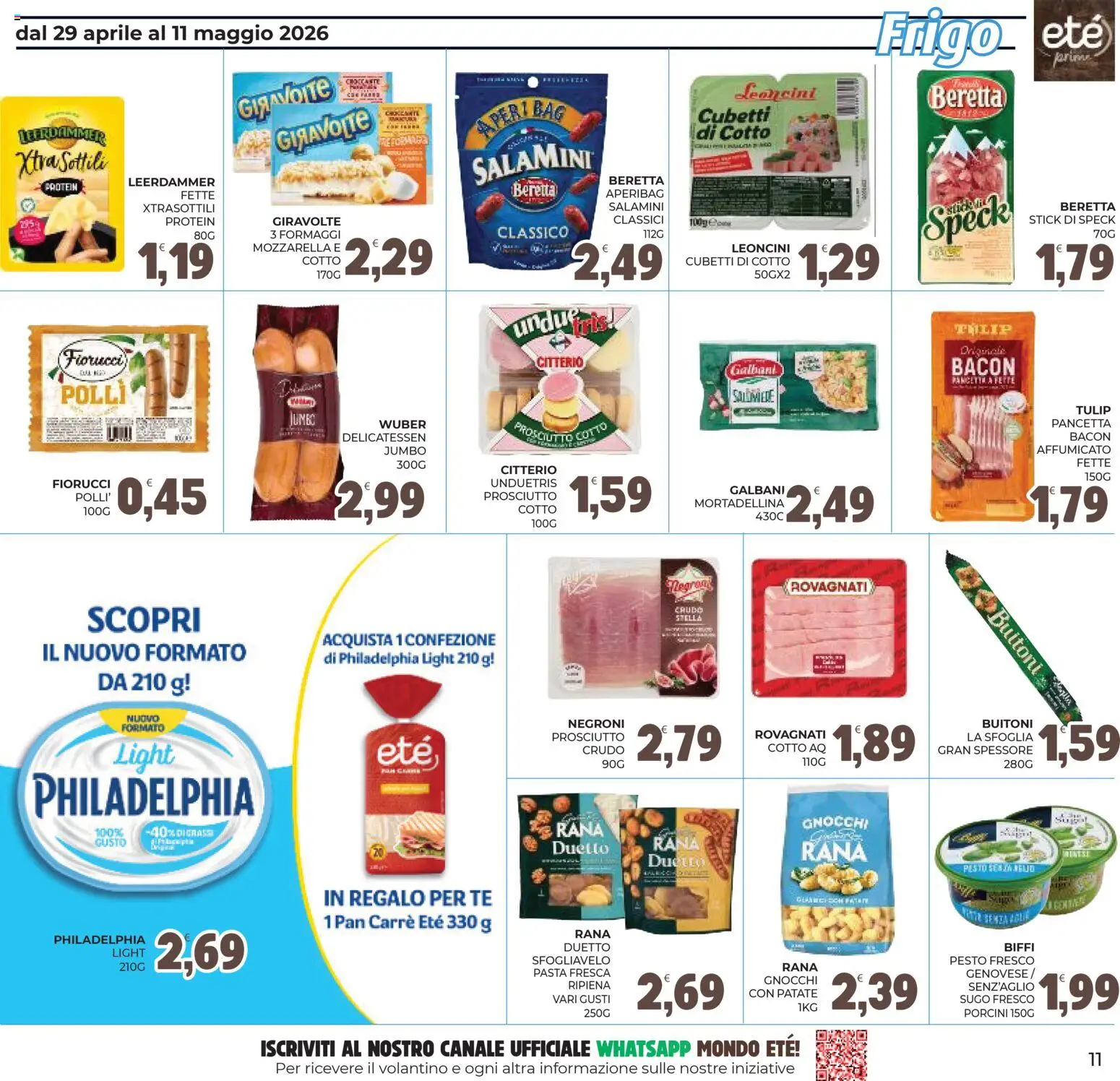 Volantino Eté del 29.04.2026 | Pagina: 11 | Prodotti: Speck, Patate, Mozzarella, Gnocchi