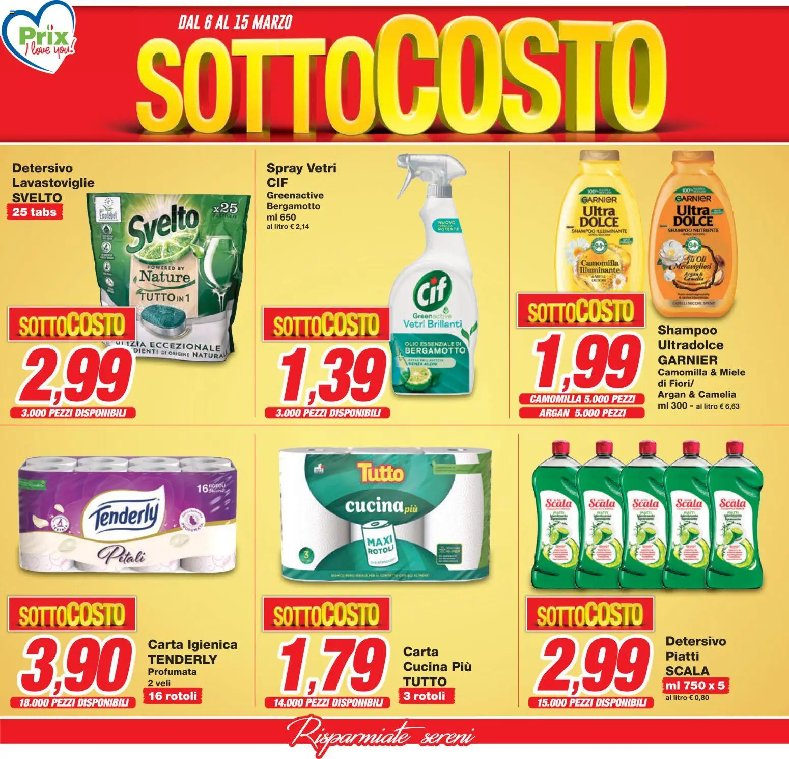 Volantino Prix del 06.03.2026 | Pagina: 12 | Prodotti: Illuminante, Shampoo, Olio, Lavastoviglie